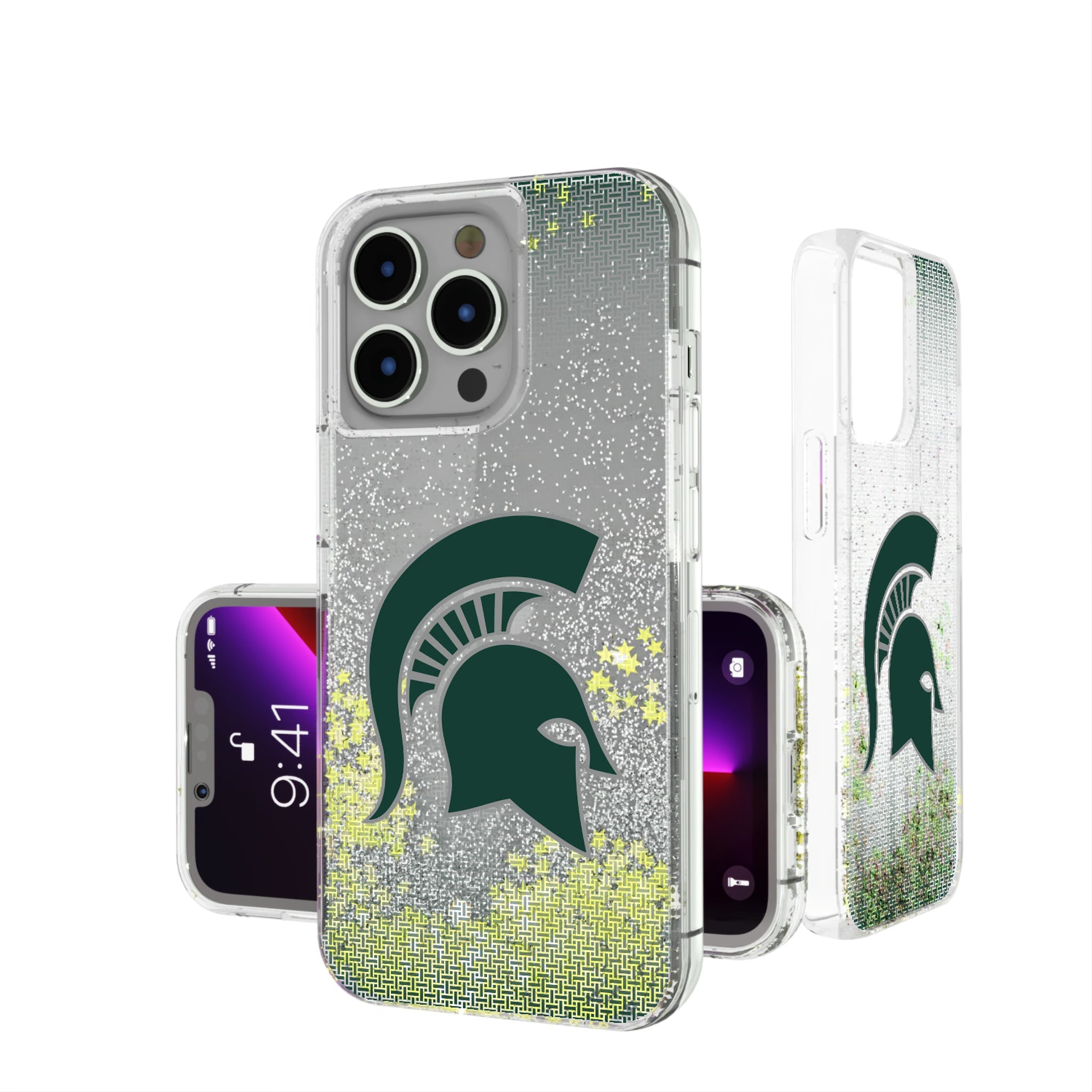 Michigan State University Spartans Linen Glitter Phone Case 8
