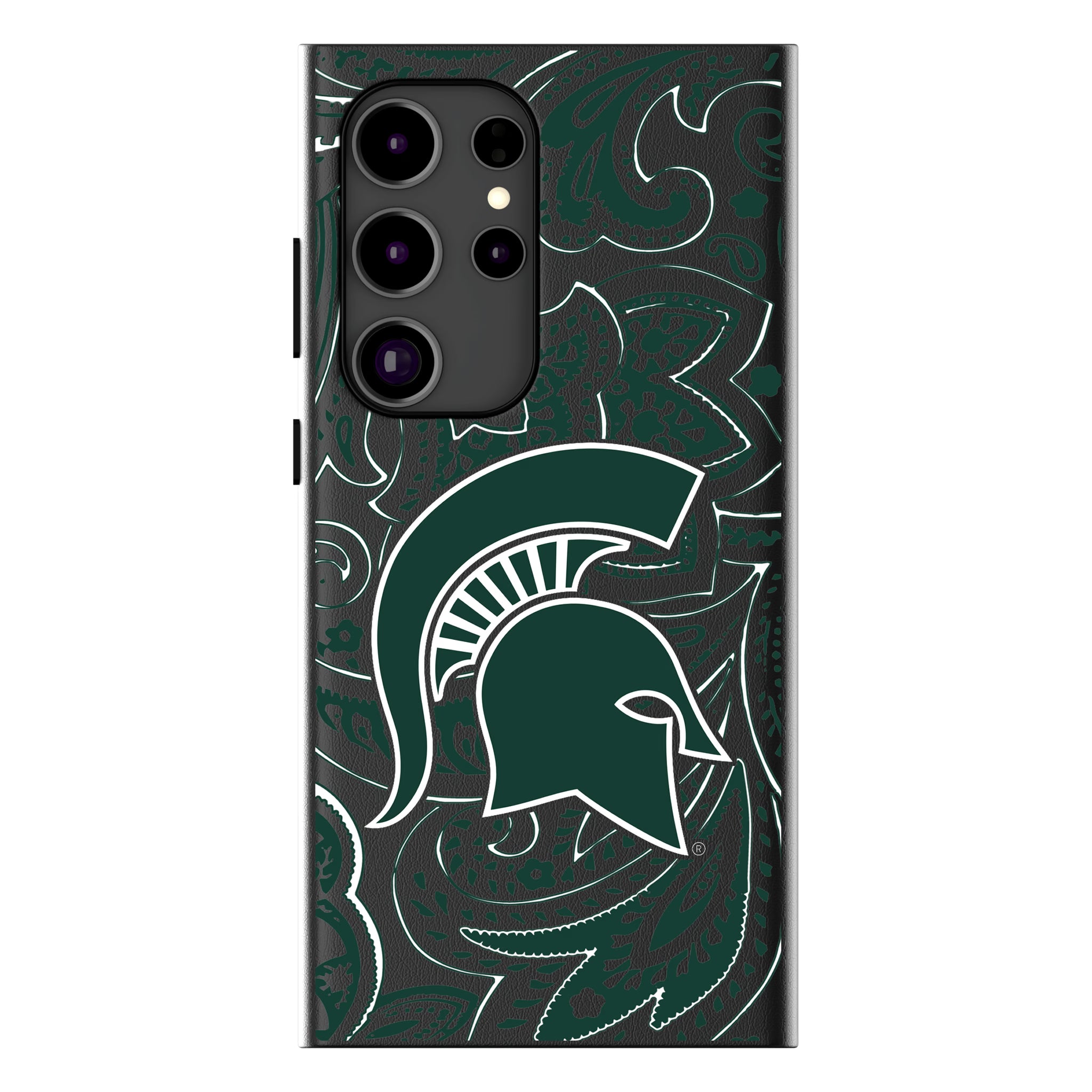 Michigan State University Spartans Paisley MagSafe Compatible Phone Case for Samsung Galaxy 14