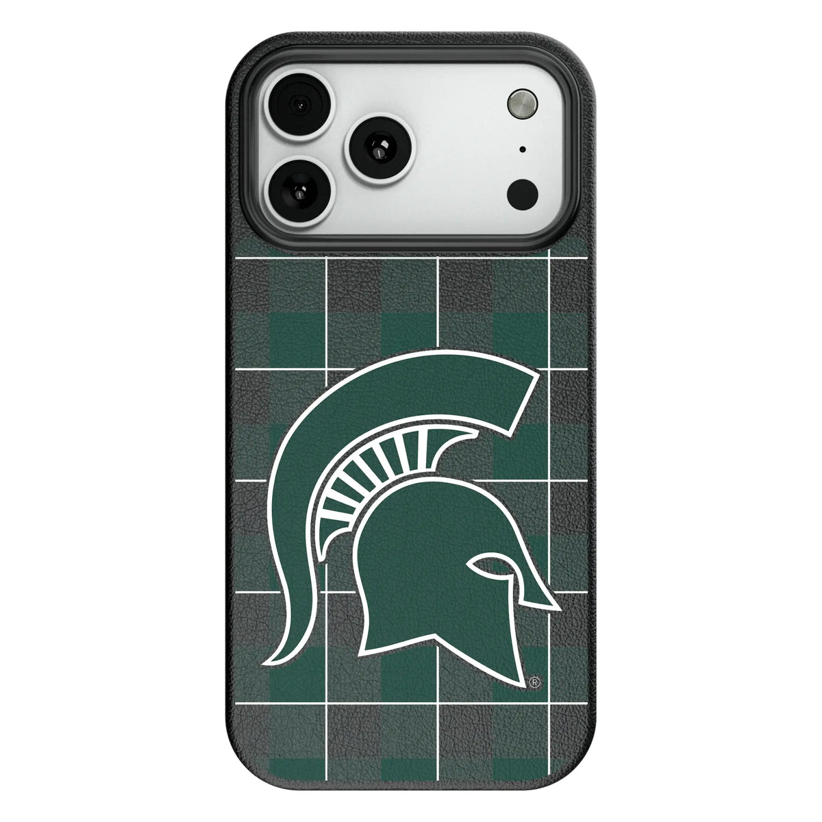 Michigan State University Spartans Plaid MagSafe Compatible Phone Case for Apple iPhone 8