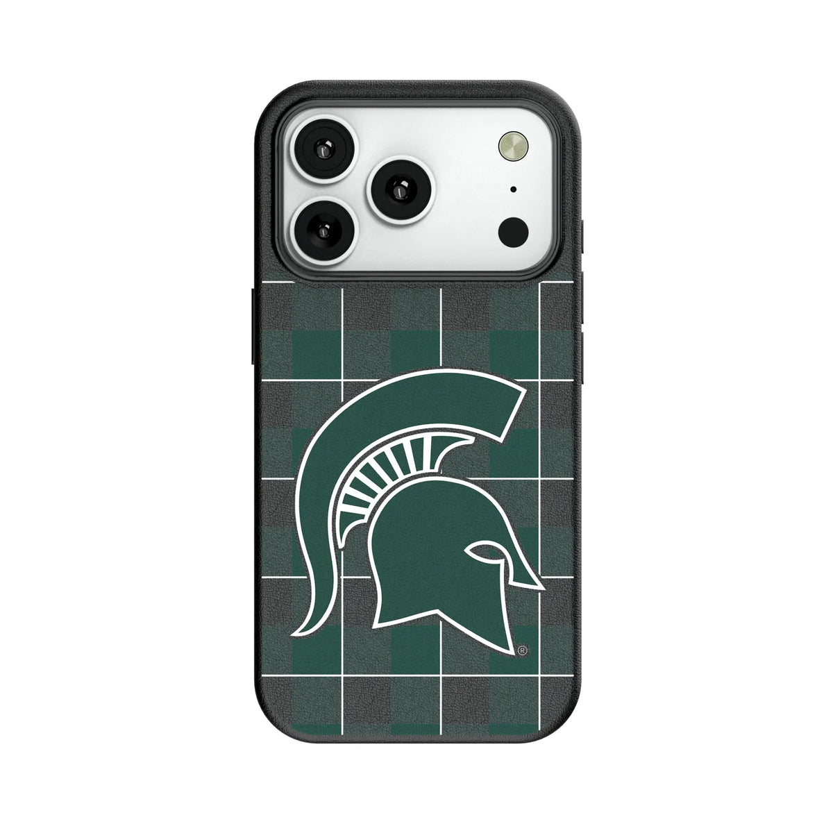 Michigan State University Spartans Plaid MagSafe Compatible Phone Case for Apple iPhone 7