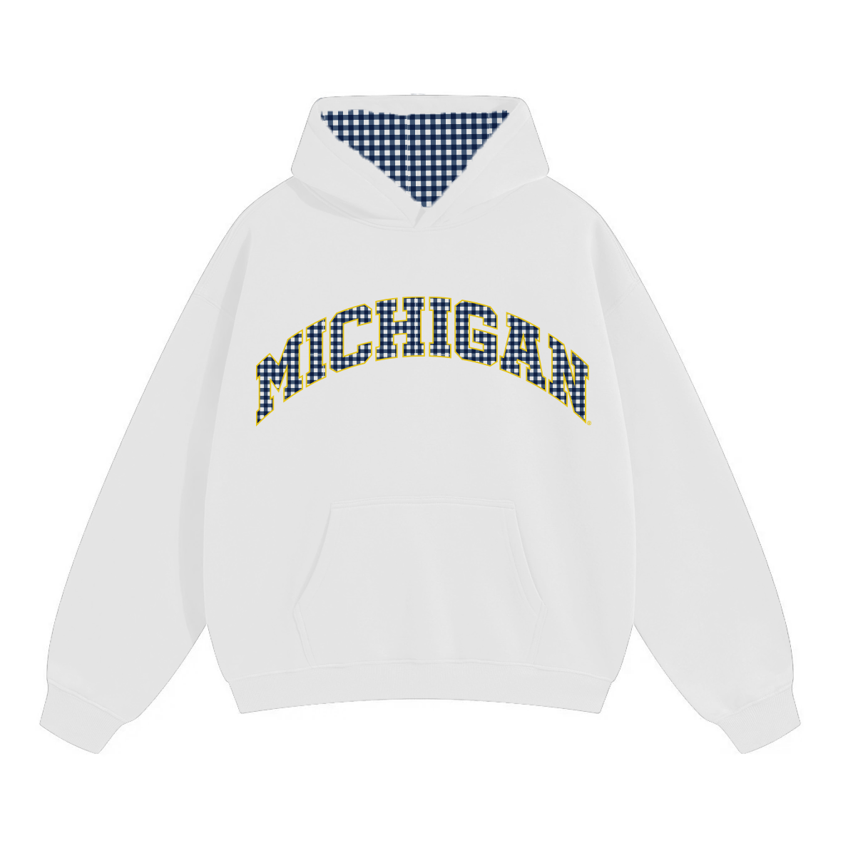 University of Michigan Gingham Hoodie | lojobands 1