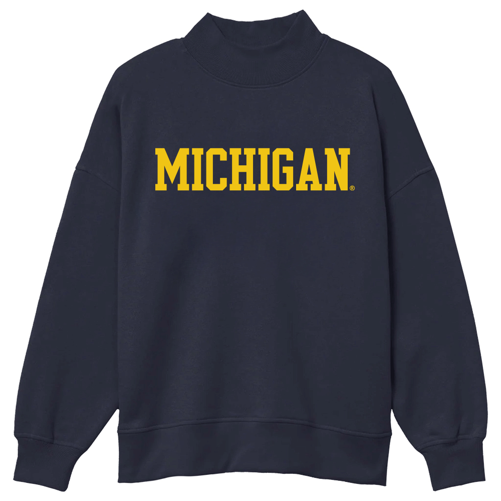 University of Michigan Mock Neck Sweatshirt | lojobands