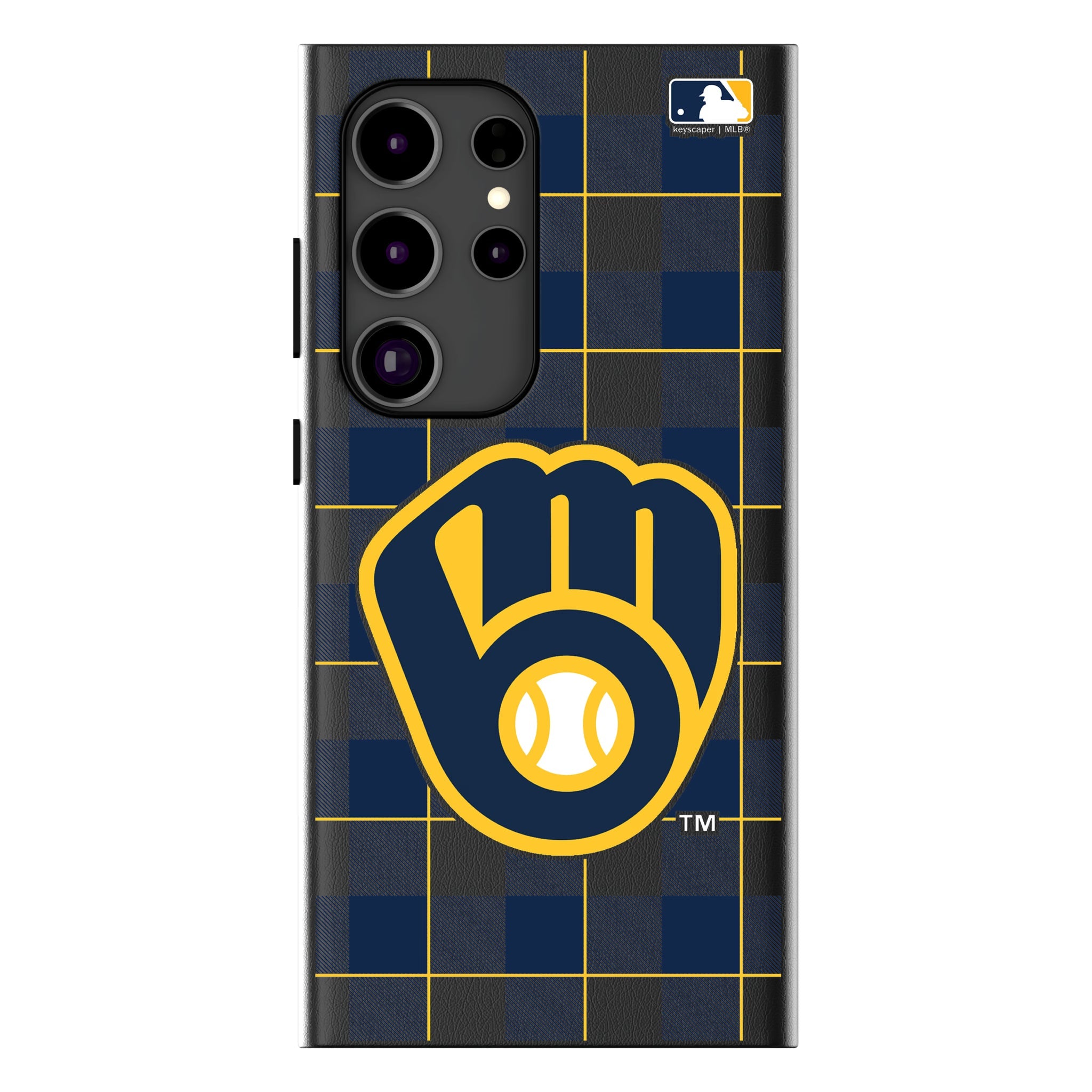 Milwaukee Brewers Plaid MagSafe Compatible Phone Case for Samsung Galaxy 18
