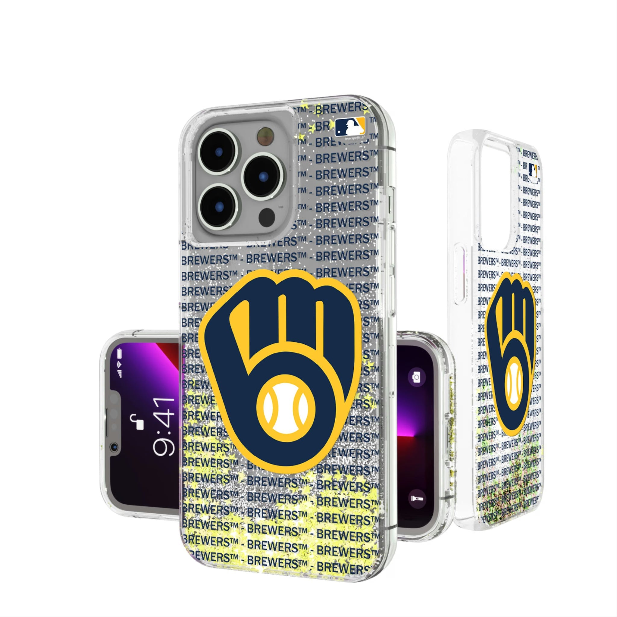 Milwaukee Brewers Text Backdrop Glitter Phone Case 7