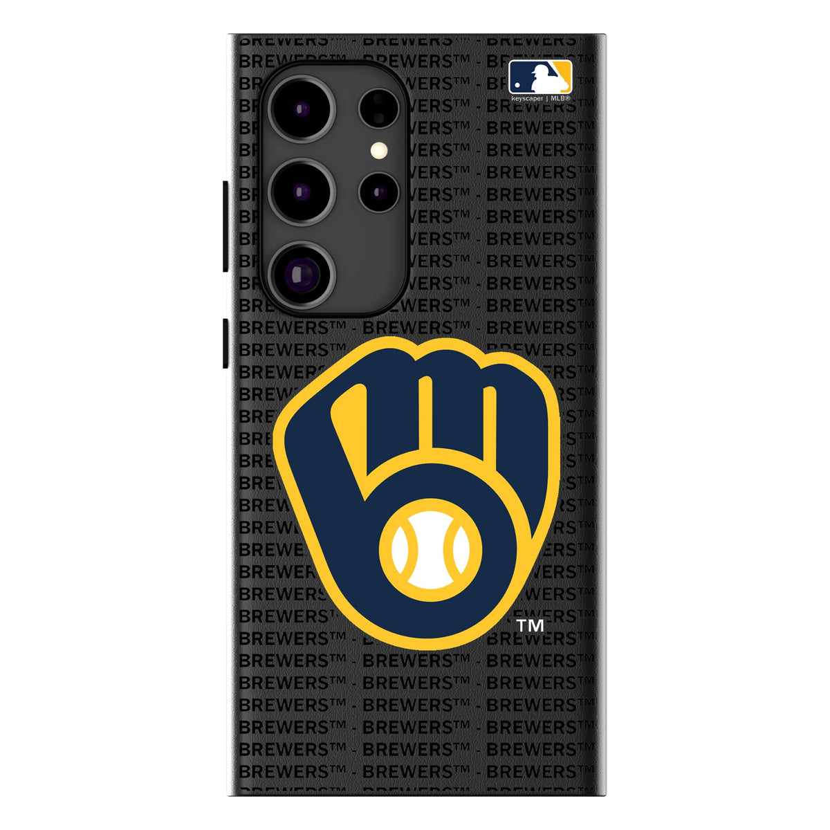 Milwaukee Brewers Text Backdrop MagSafe Compatible Phone Case for Samsung Galaxy 17