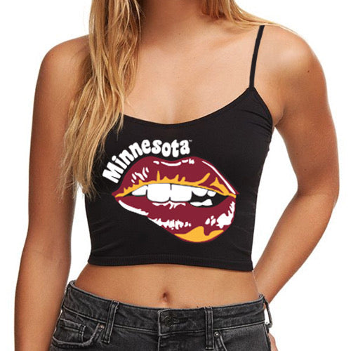 Minnesota Lips Black Spaghetti Tank | lojobands
