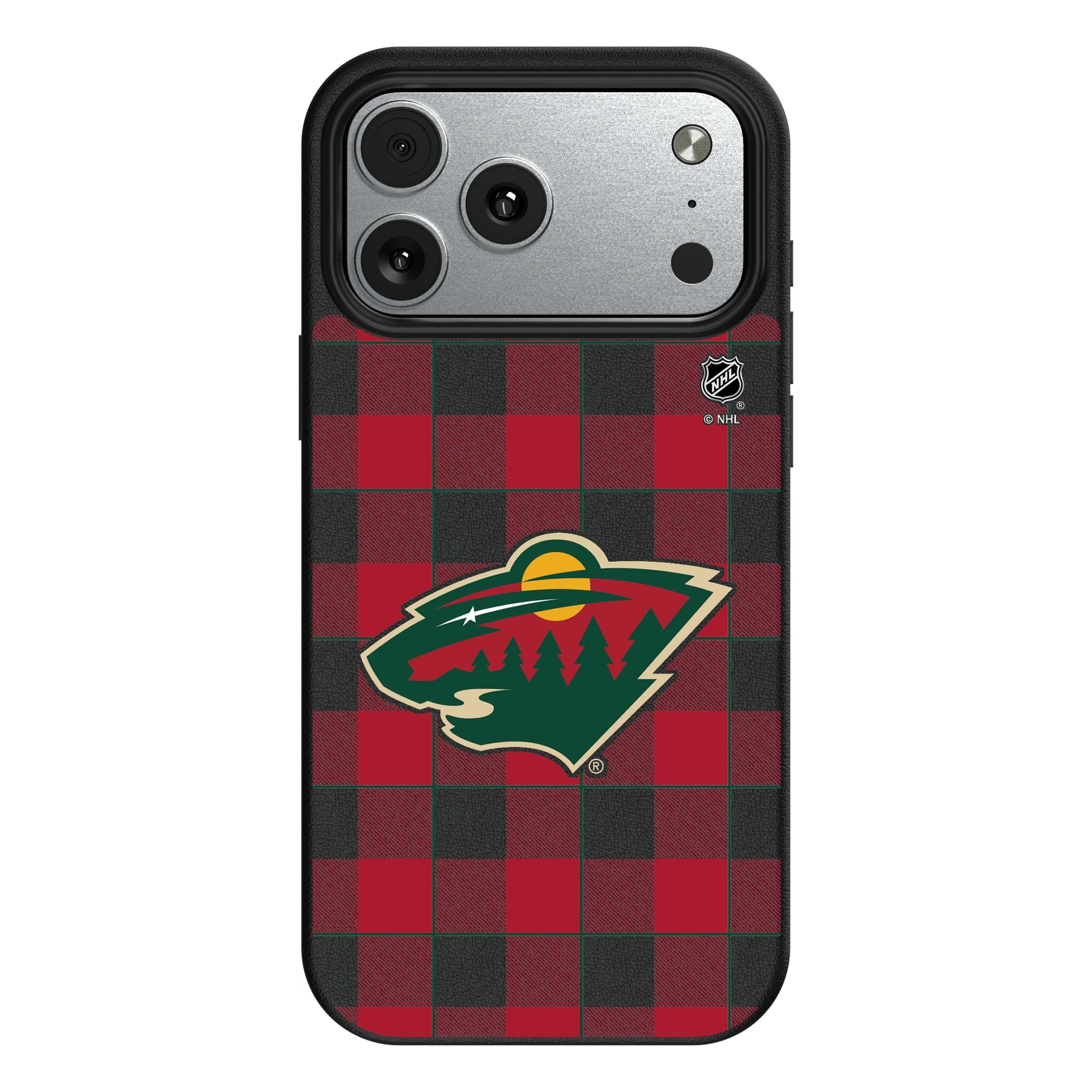 Minnesota Wild Plaid MagSafe Compatible Phone Case for Apple iPhone 10