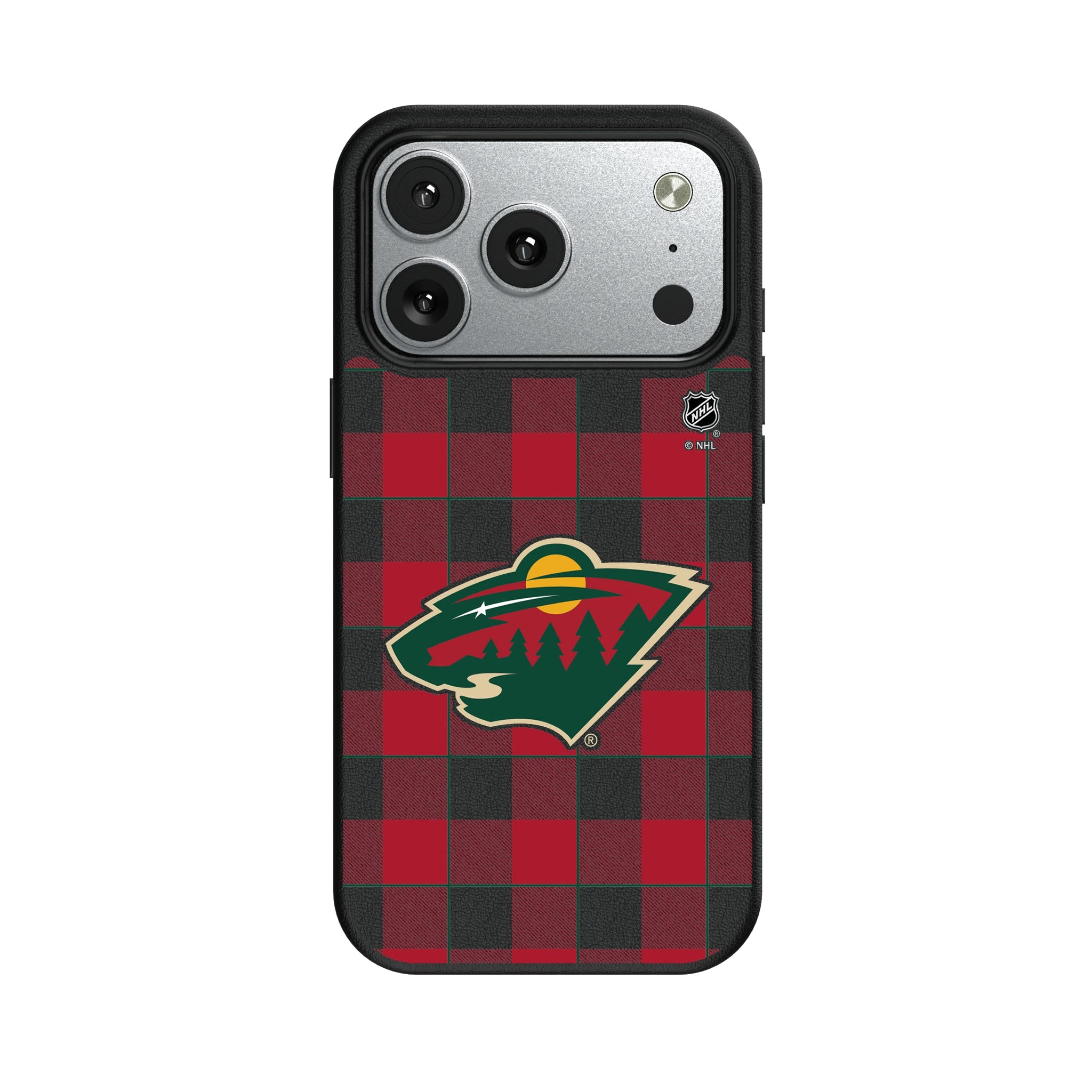 Minnesota Wild Plaid MagSafe Compatible Phone Case for Apple iPhone 9