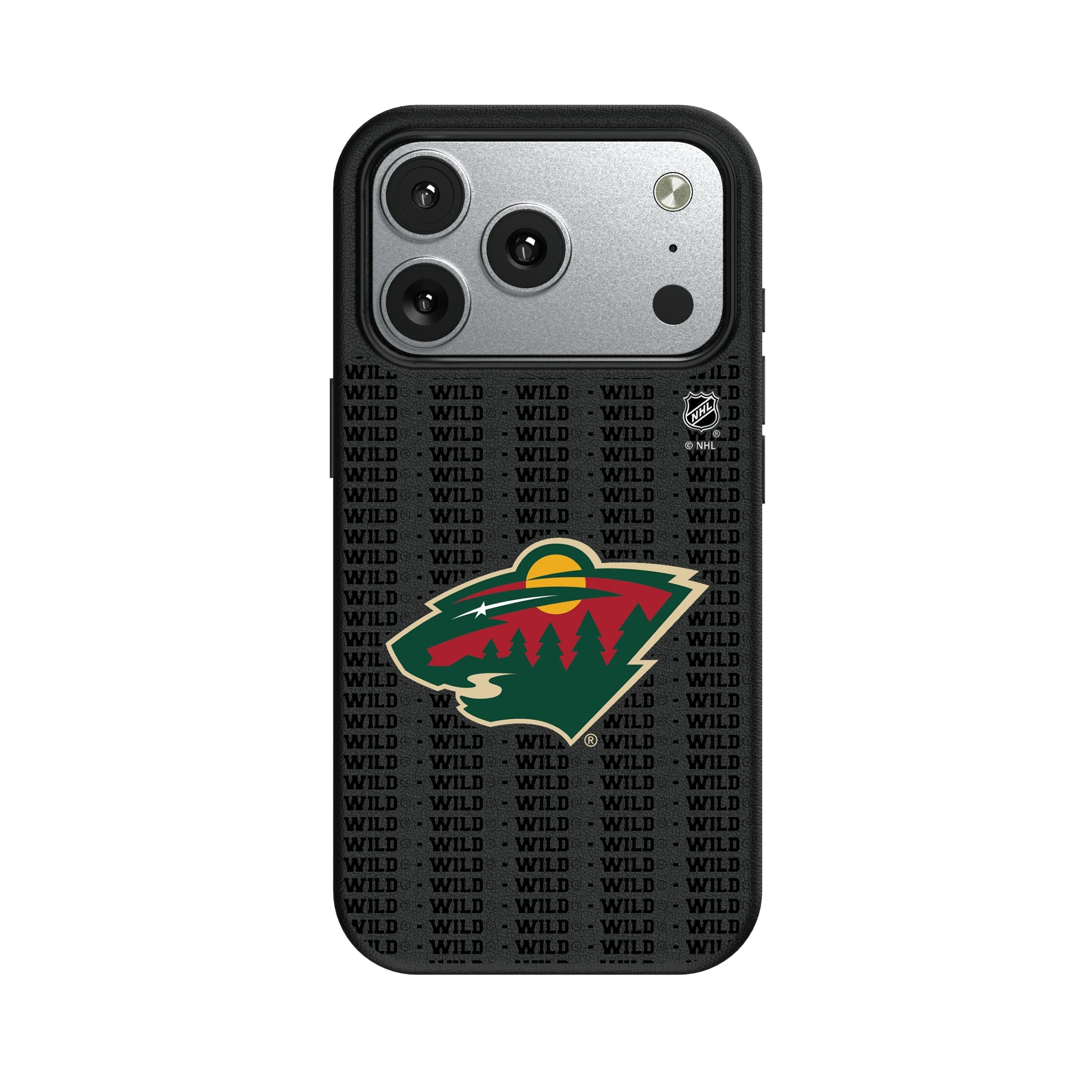 Minnesota Wild Text Backdrop MagSafe Compatible Phone Case for Apple iPhone 9