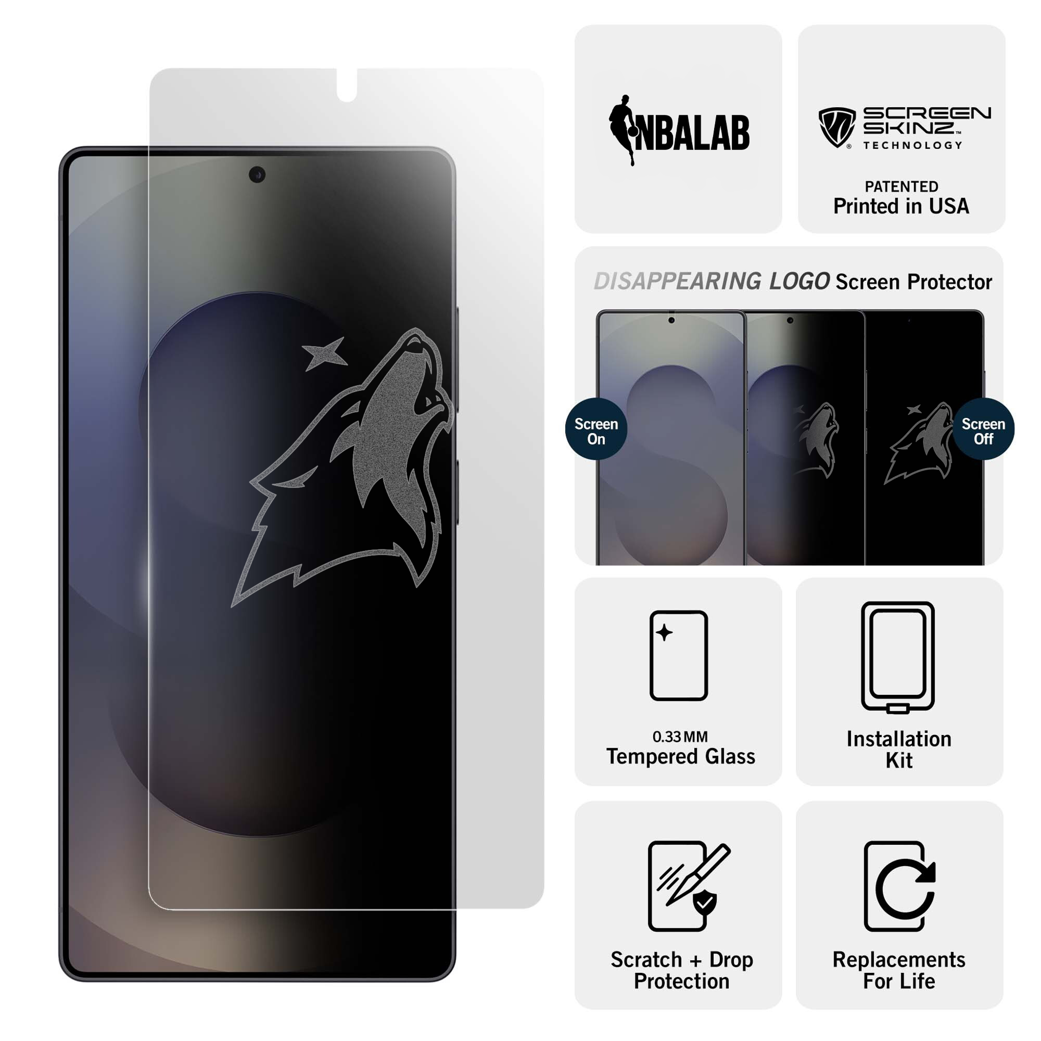 Minnesota Timberwolves Samsung Clear Screen Protector 3
