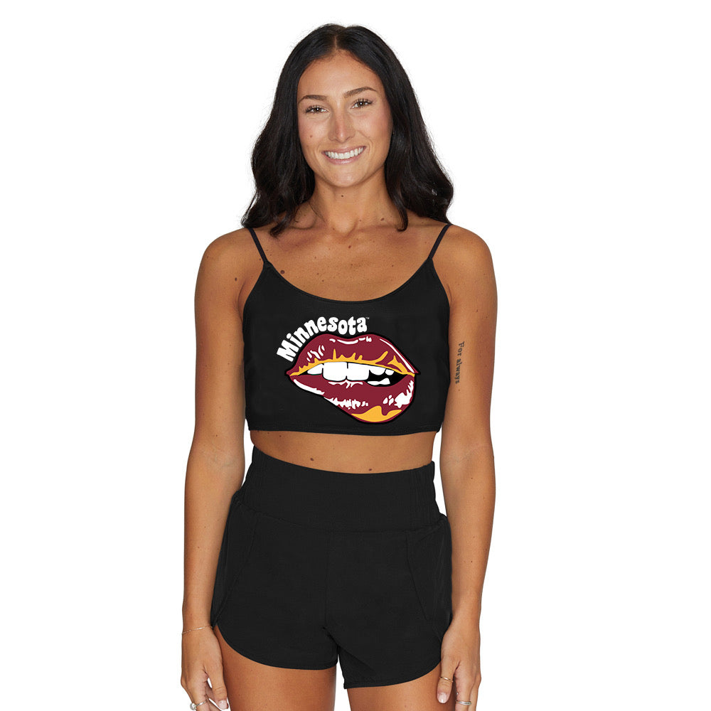 Minnesota Lips Black Spaghetti Tank | lojobands