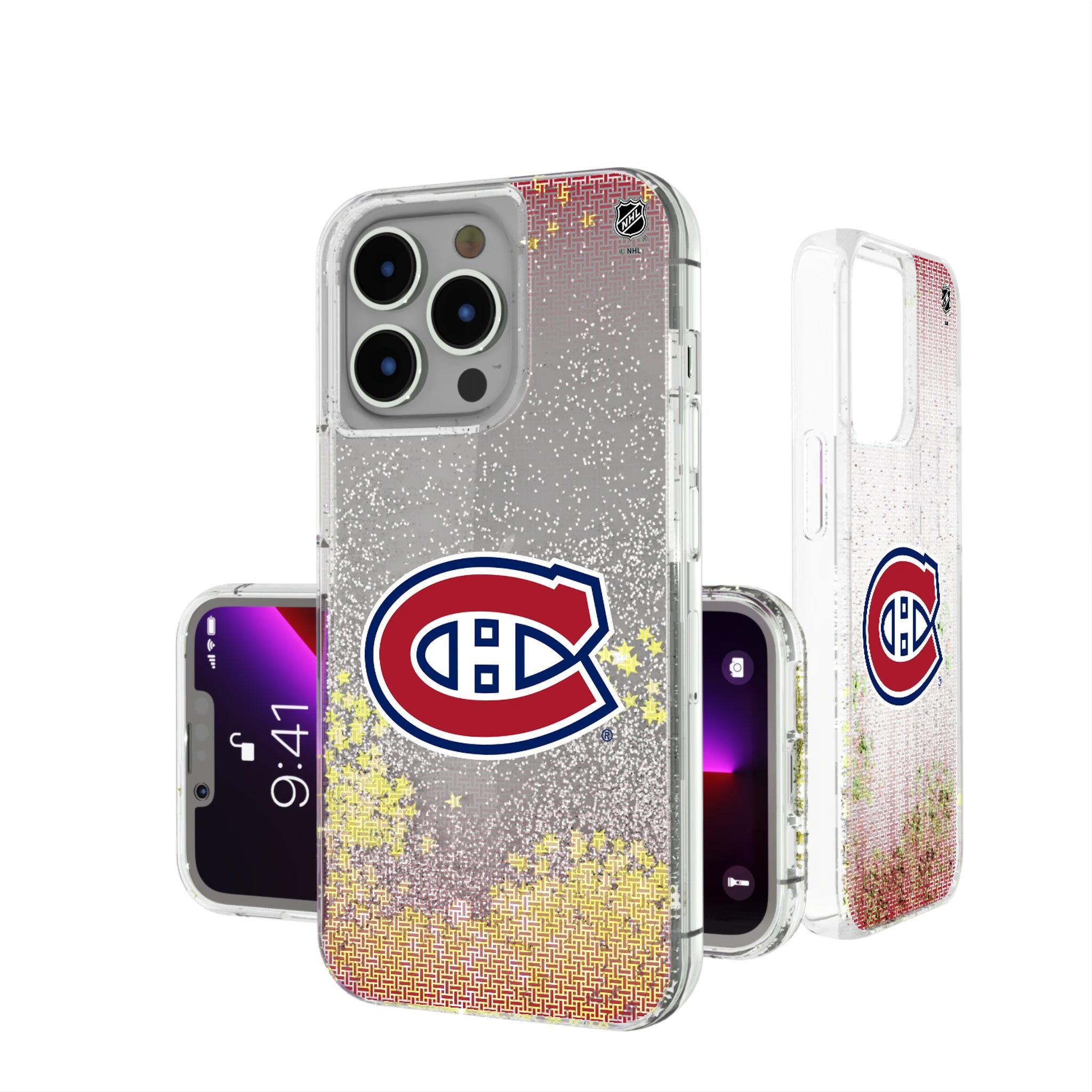 Montreal Canadiens Linen Glitter Phone Case 8