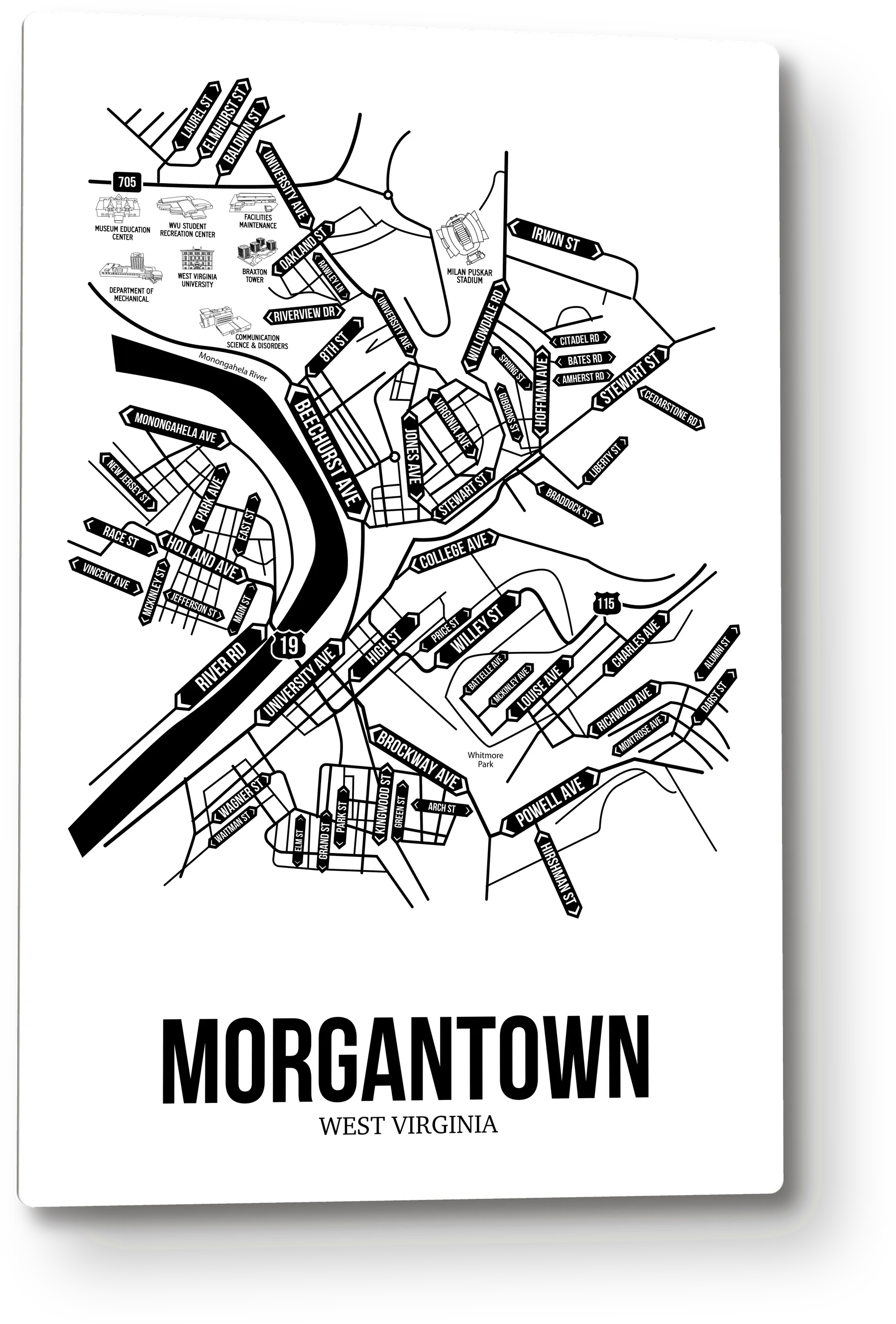 Morgantown, West Virginia street map 8