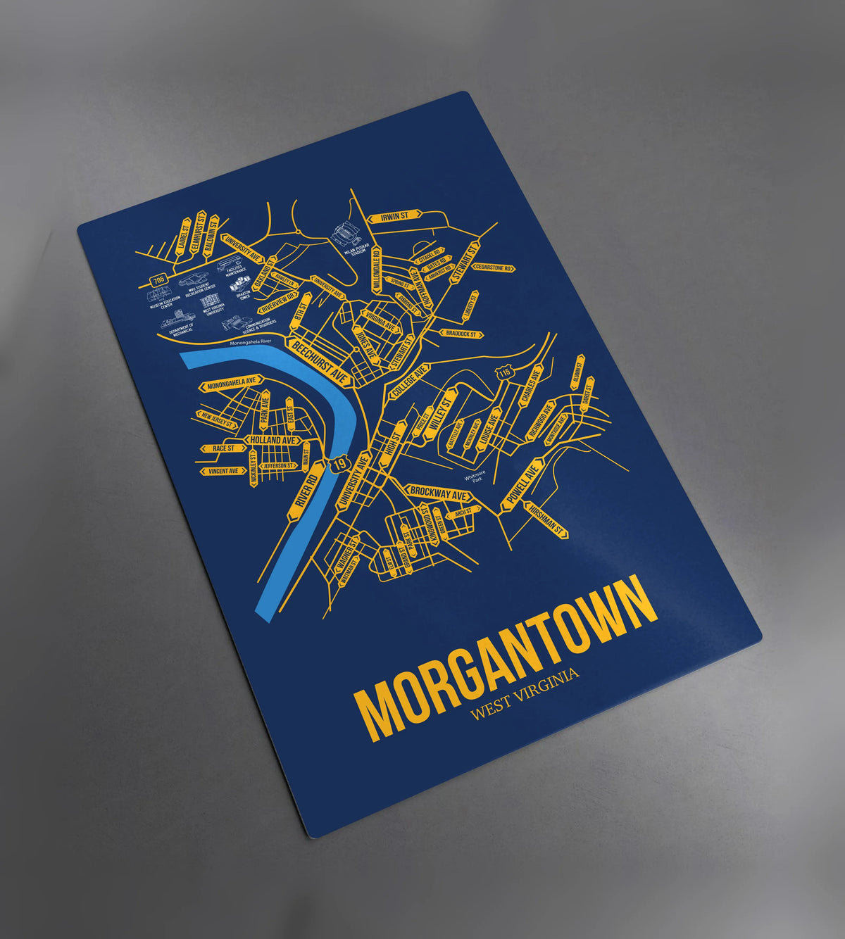 Morgantown, West Virginia street map 2