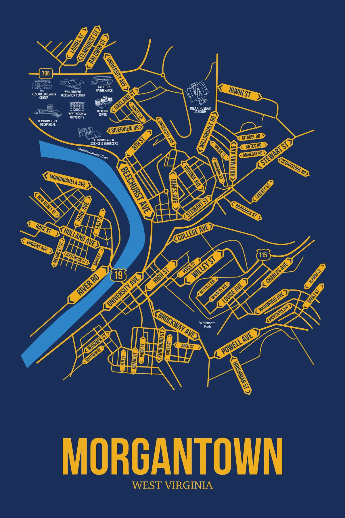 Morgantown, West Virginia street map 7