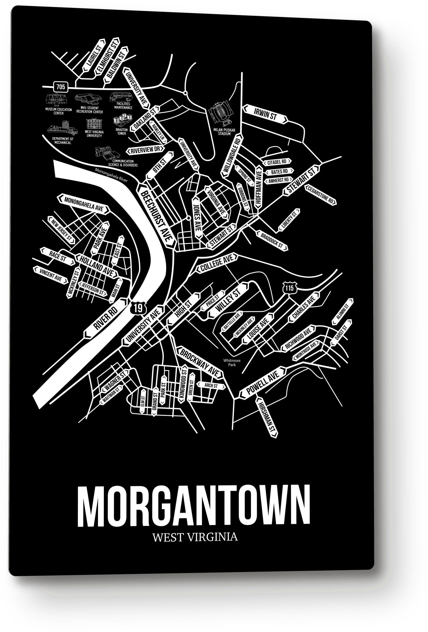 Morgantown, West Virginia street map 9