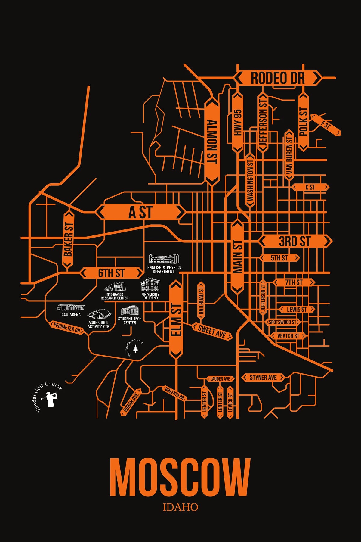Moscow, Idaho street map 7