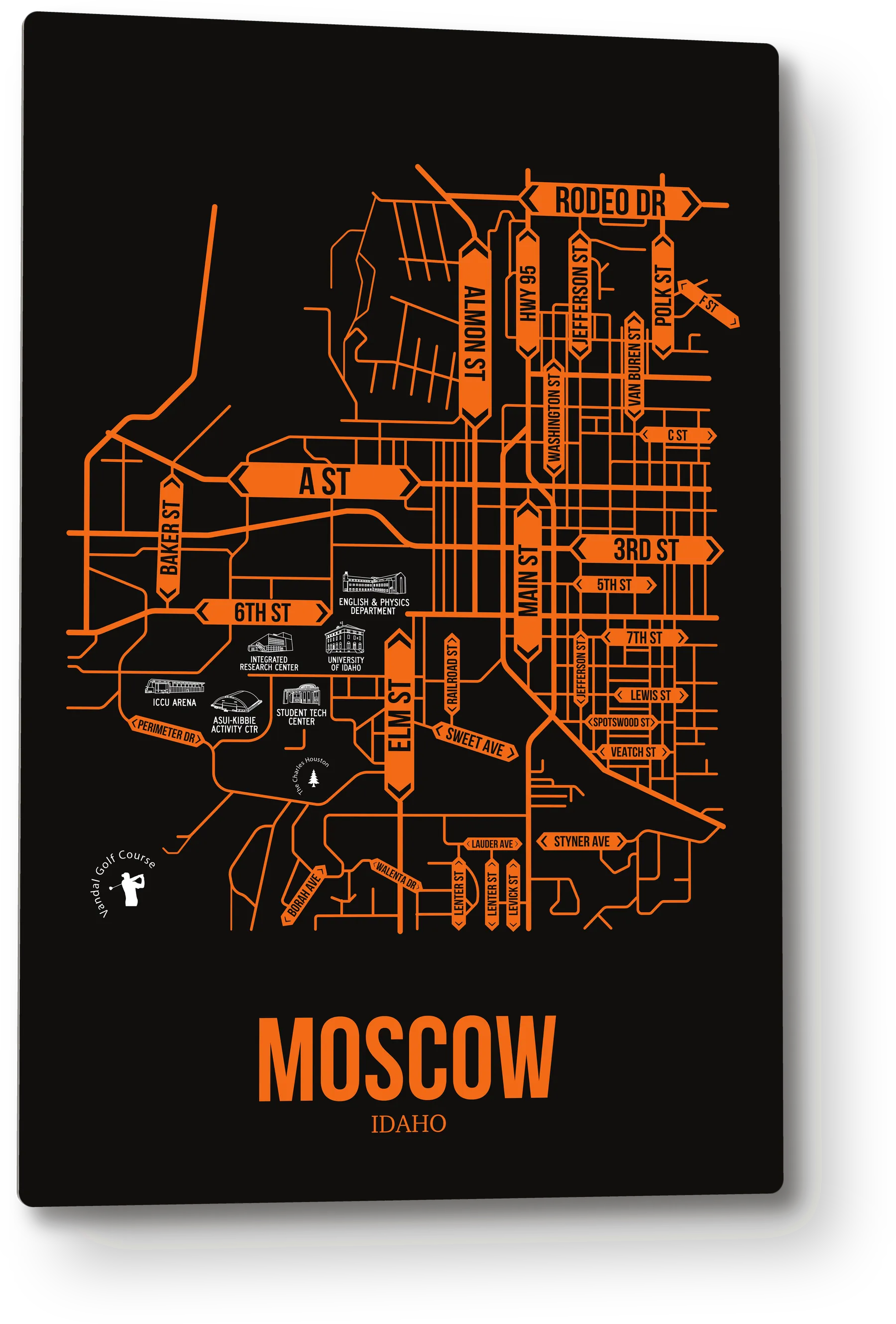 Moscow, Idaho street map 1
