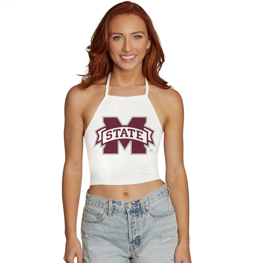 Mississippi State White Halter Top | lojobands