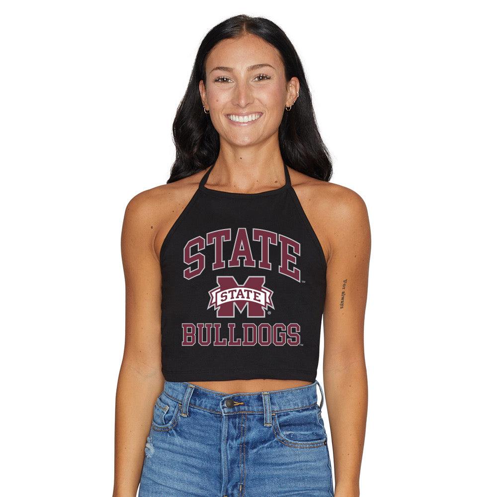 Mississippi State Black Halter Top | lojobands