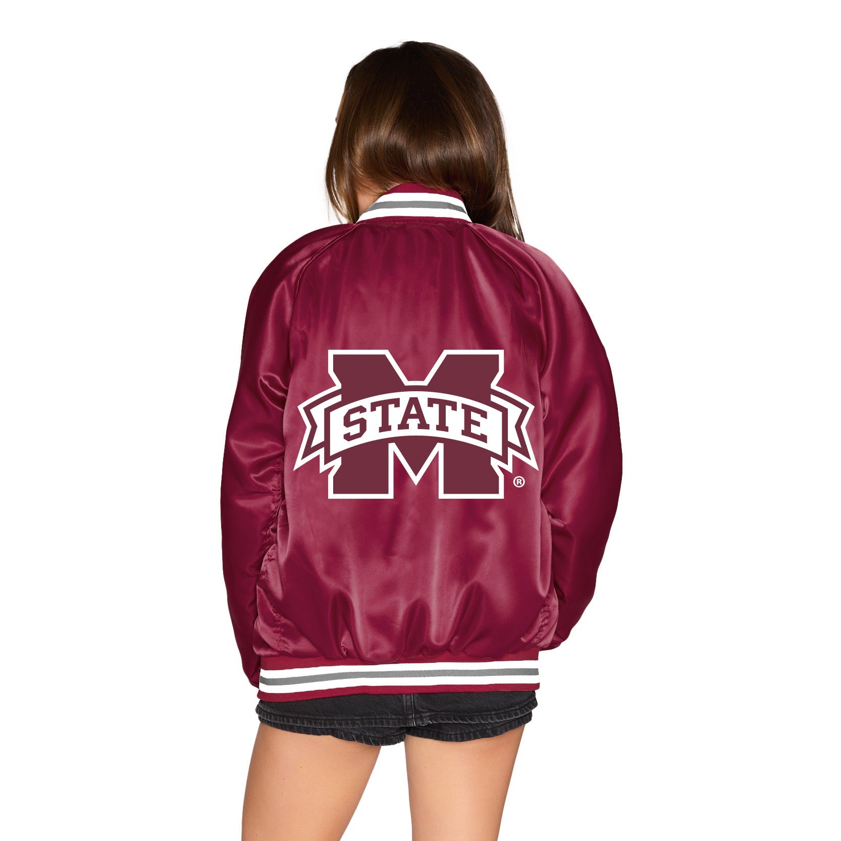 Mississippi State Satin Letterman Bomber Jacket | lojobands
