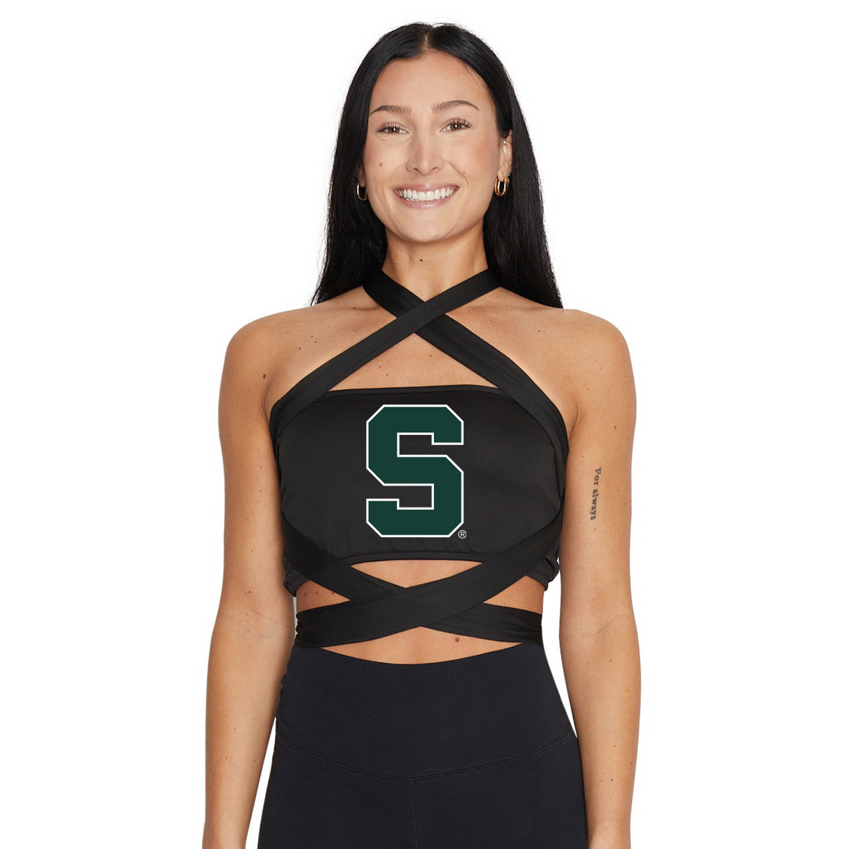 Michigan State Black Multi Way Bandeau Top | lojobands