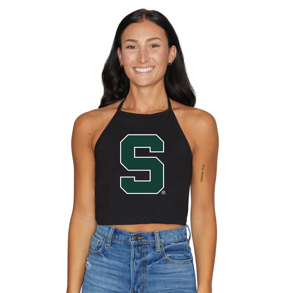Michigan State Black Halter Top | lojobands