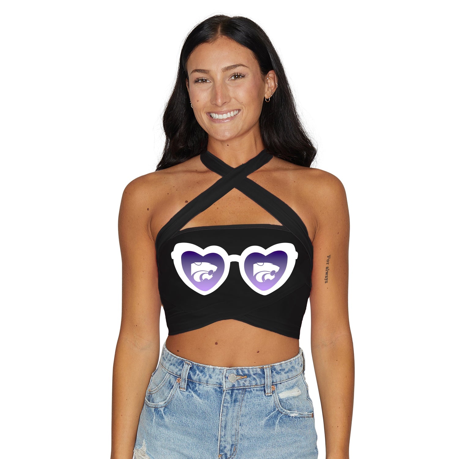 Kansas State Black Multi Way Bandeau Top | lojobands 4