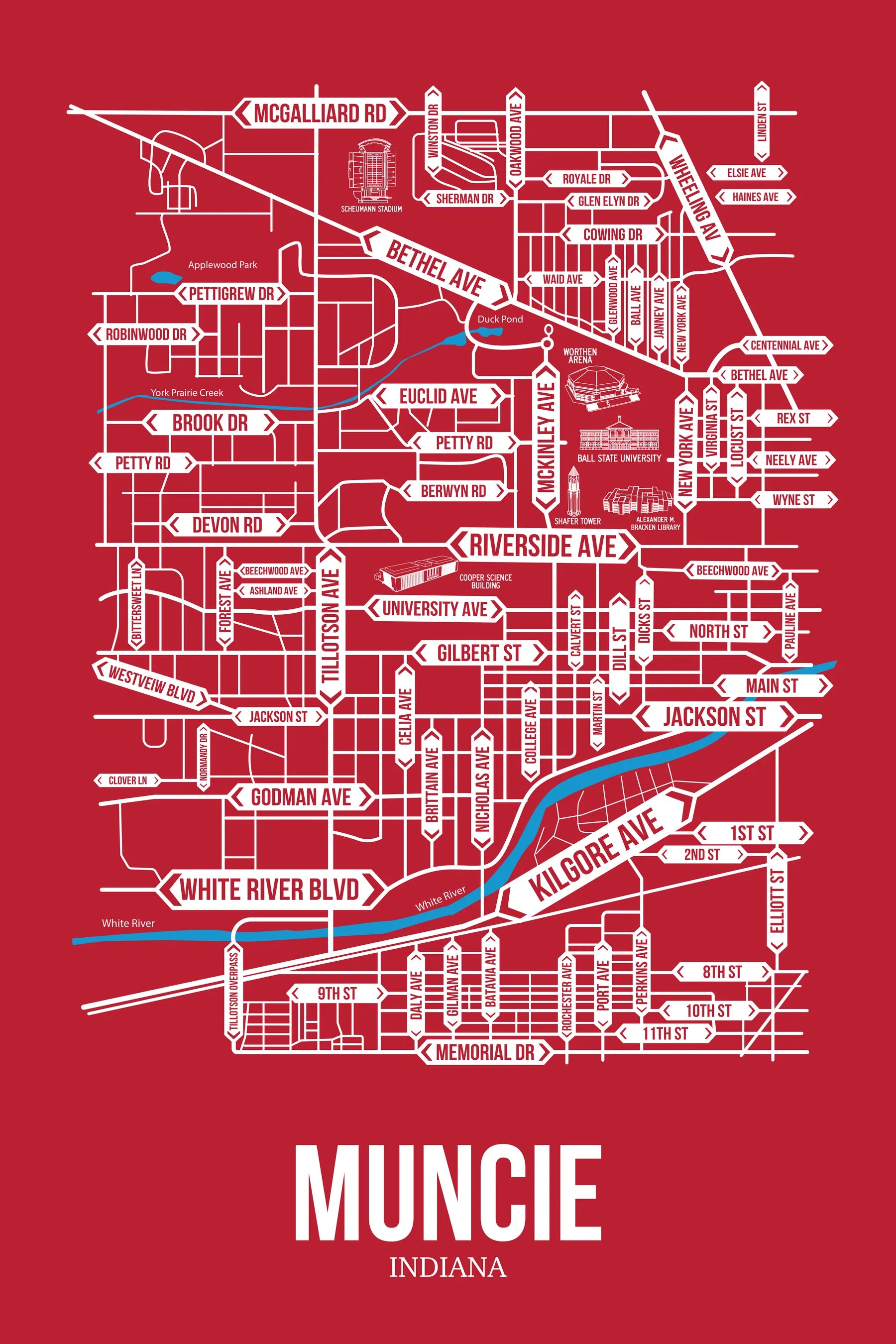Muncie, Indiana street map 7