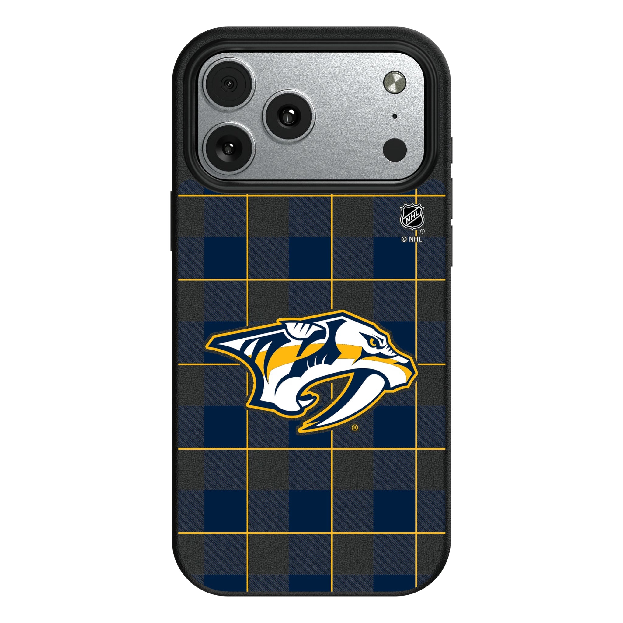 Nashville Predators Plaid MagSafe Compatible Phone Case for Apple iPhone 10