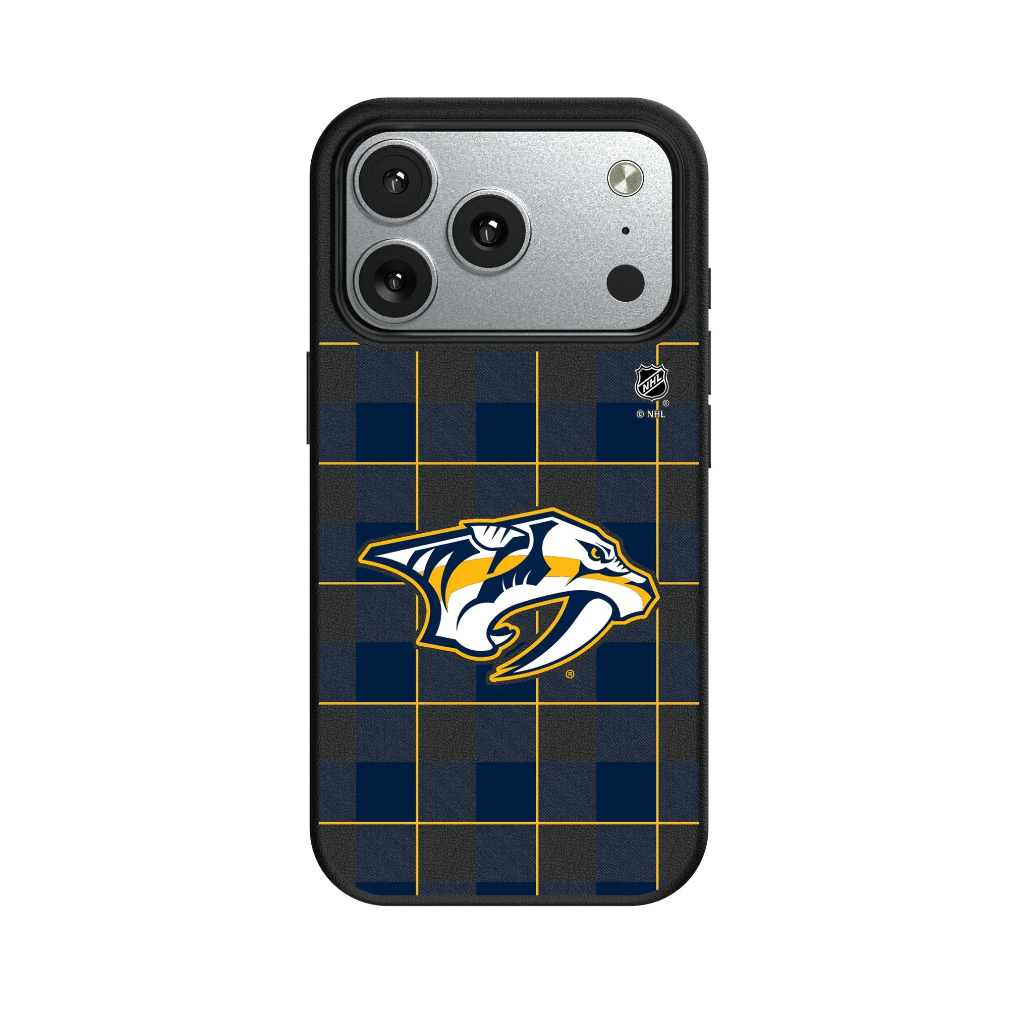 Nashville Predators Plaid MagSafe Compatible Phone Case for Apple iPhone 9