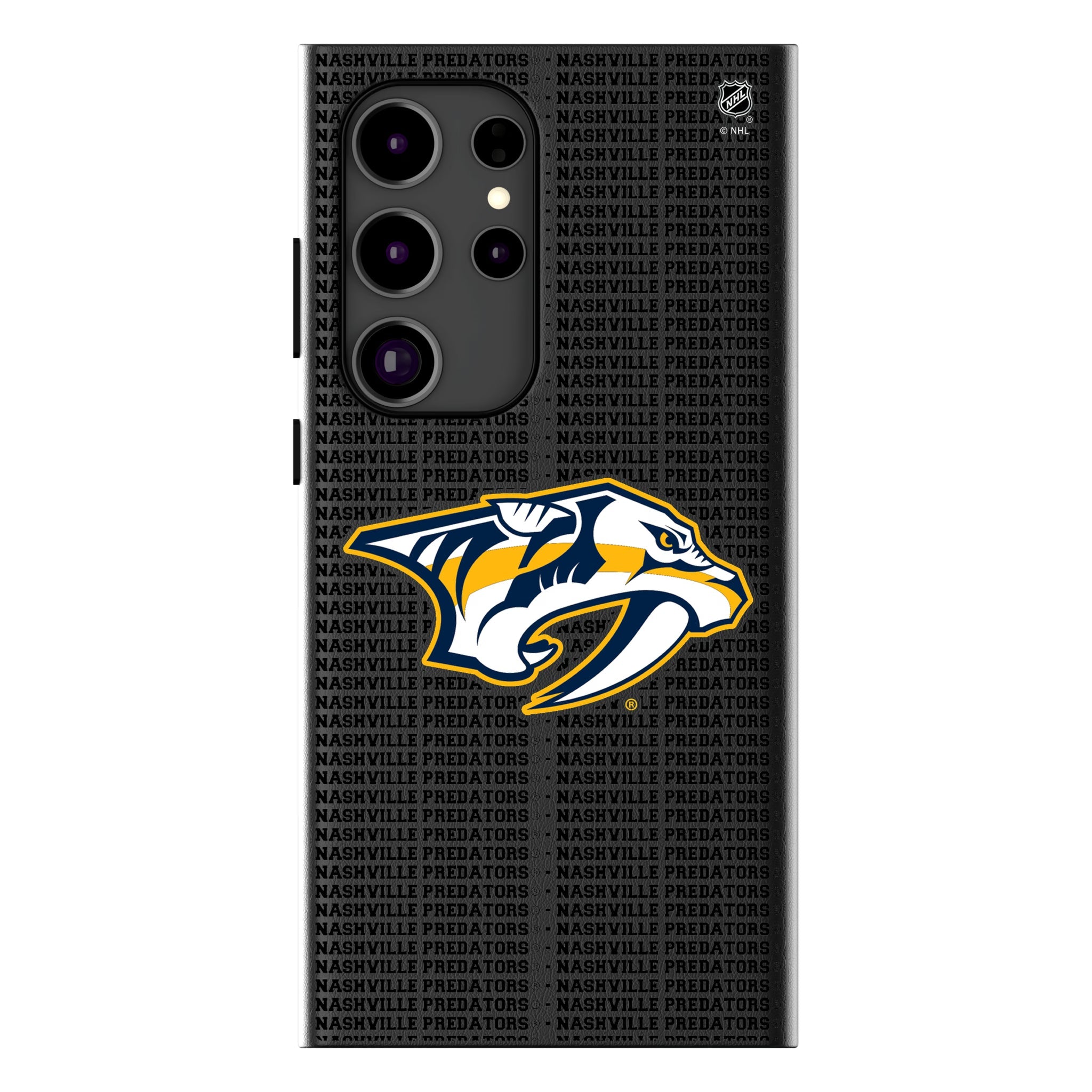 Nashville Predators Text Backdrop MagSafe Compatible Phone Case for Samsung Galaxy 16