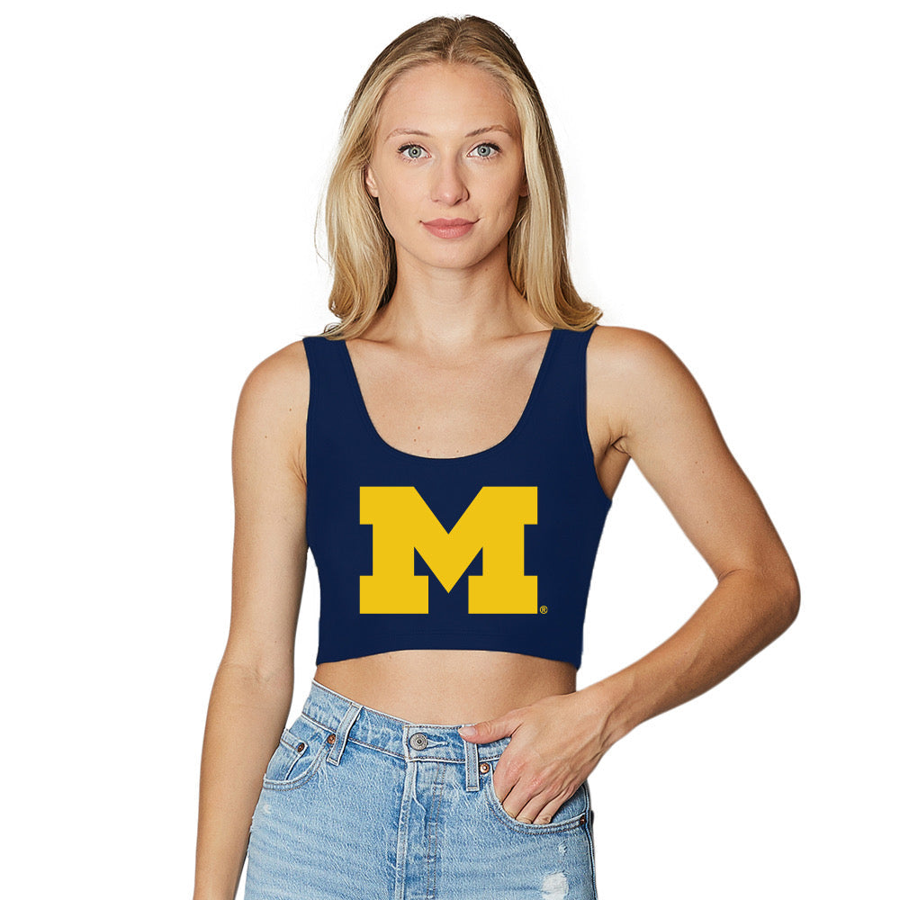 University of Michigan Navy Crop Tank Top | lojobands