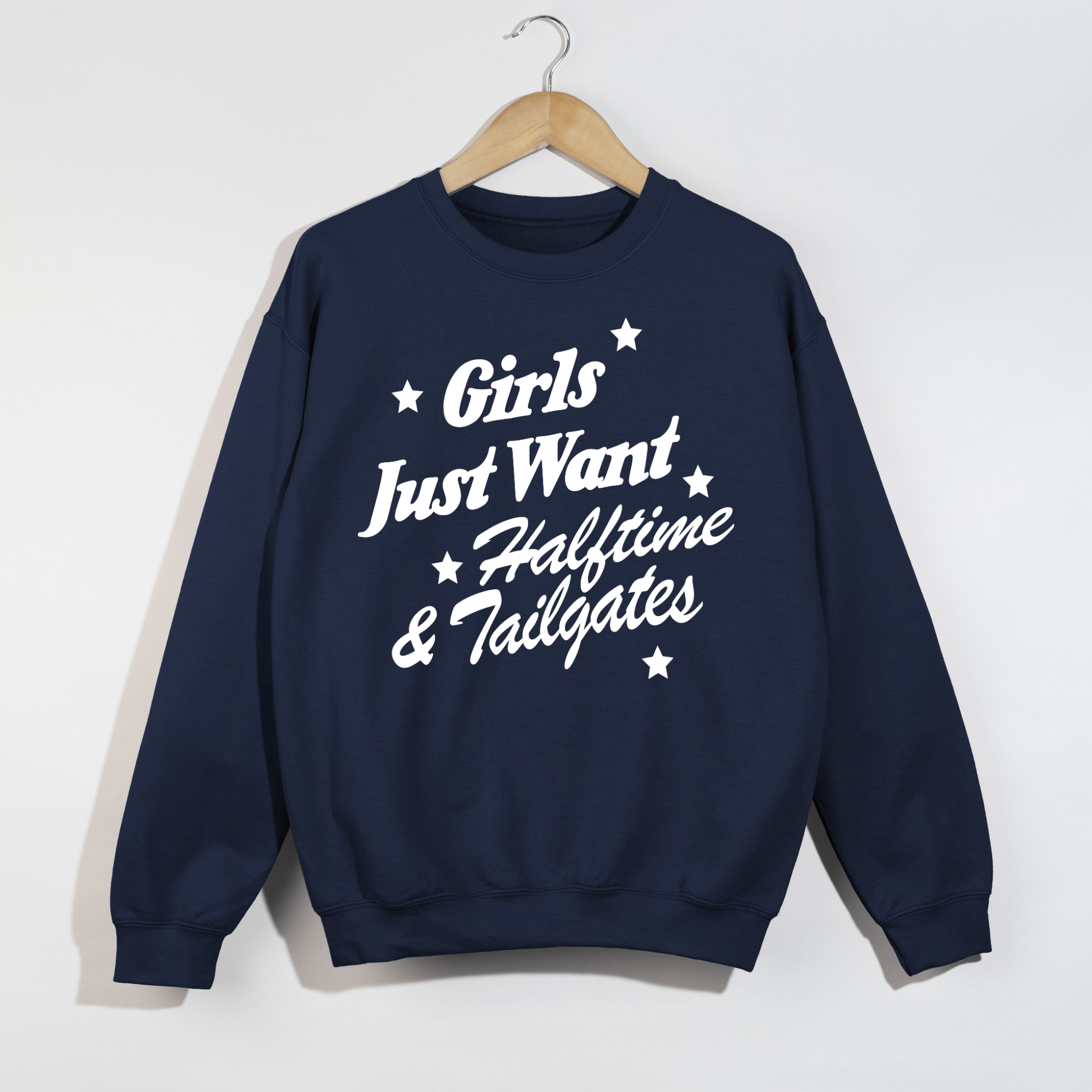 Girls Just Want Halftime & Tailgates Crewneck Sweatshirt 8