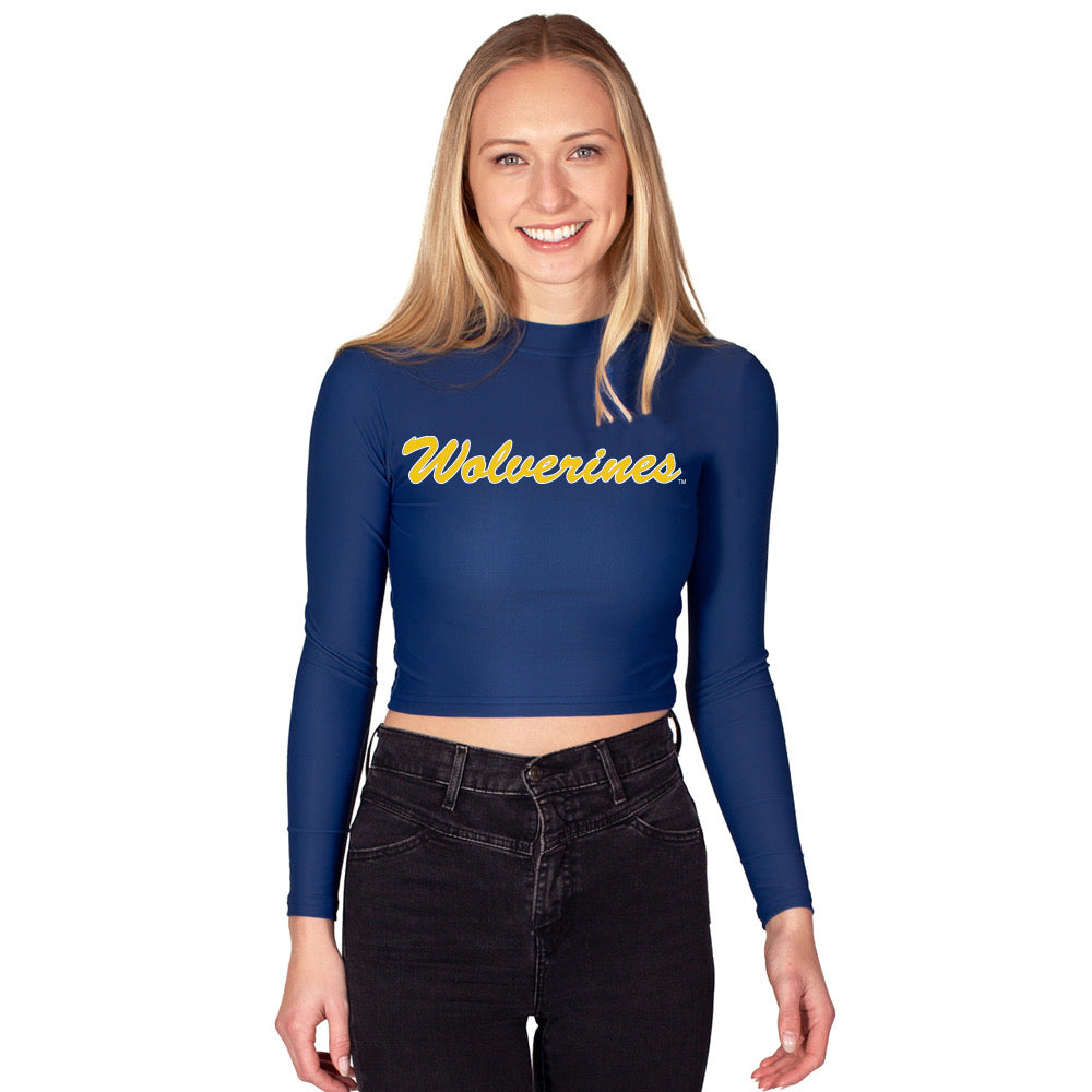 University of Michigan Navy Mock Neck Top | lojobands 1