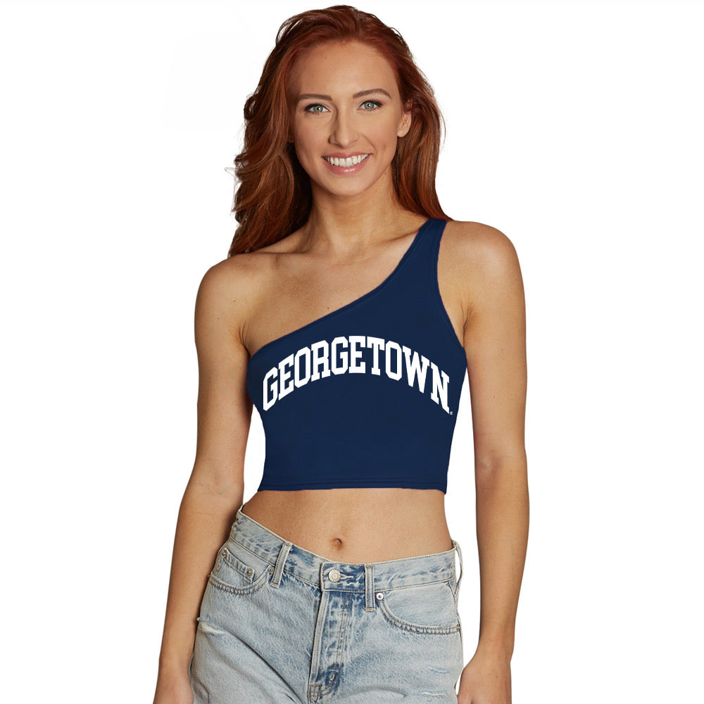 Georgetown Navy One Shoulder Top | lojobands