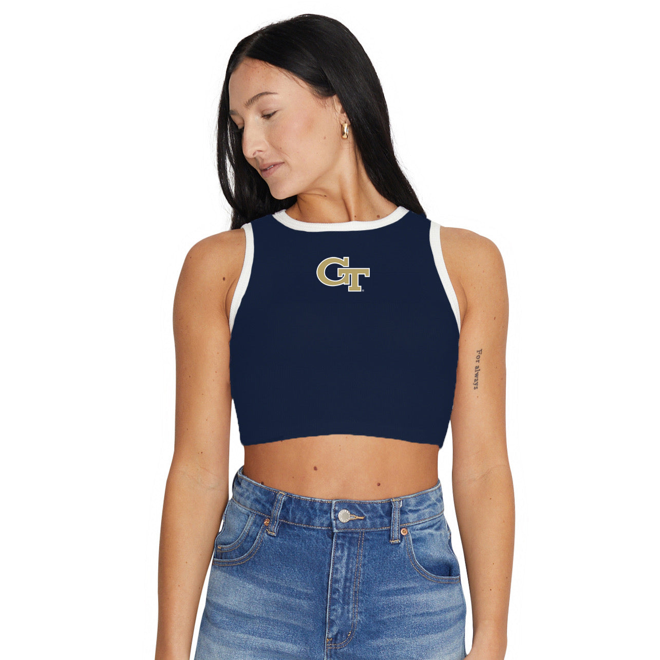 Georgia Tech Touchdown Contrast Ribbed Tank | lojobands