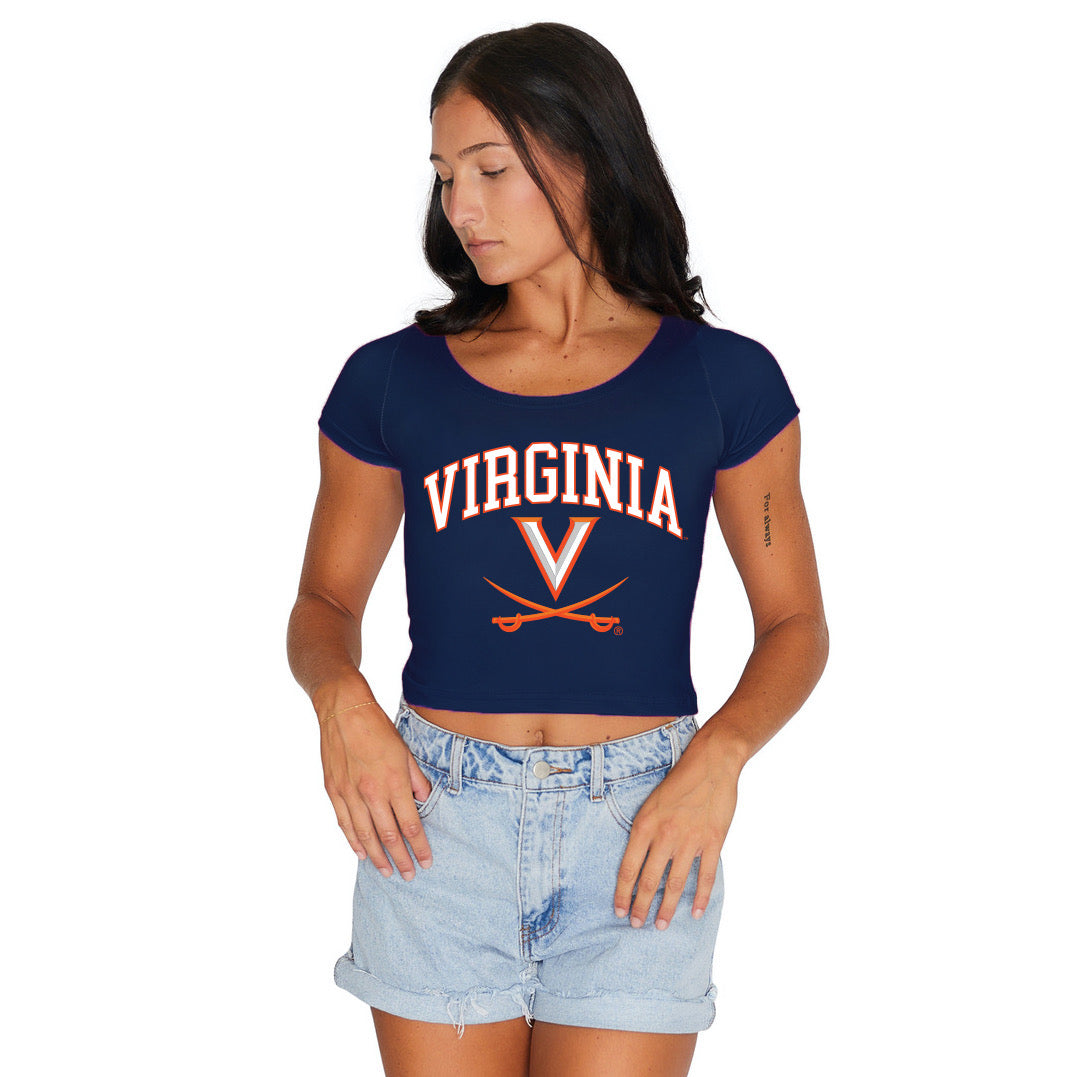 Virginia Cavaliers Navy Babydoll Tee | lojobands