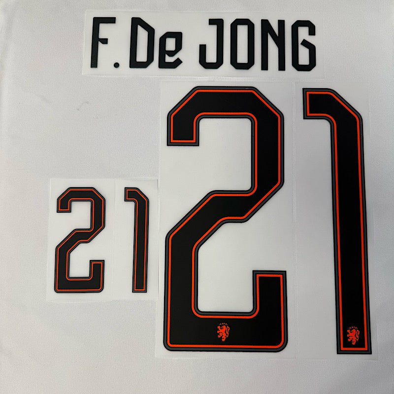 Netherlands 2026 Home  F. DE JONG #21 Official Name Set 1