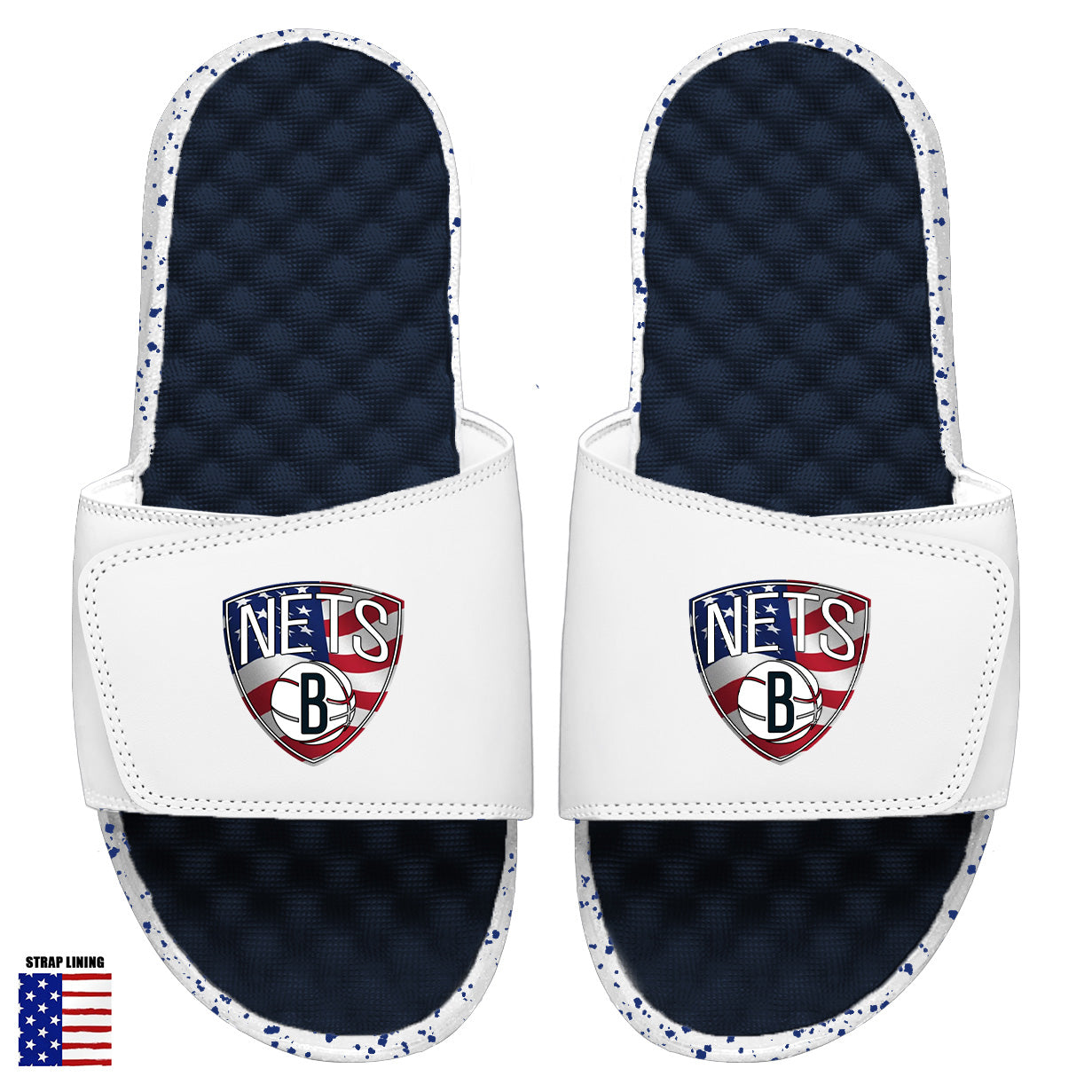 Brooklyn Nets Navy Americana Slides 2