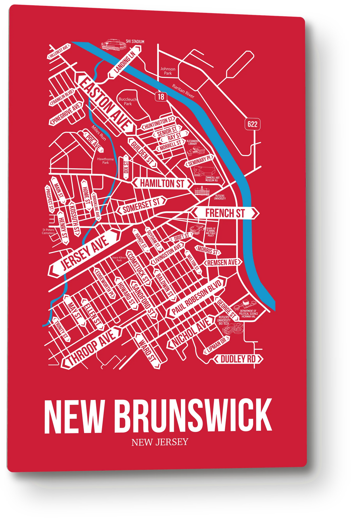 New Brunswick, New Jersey street map 1