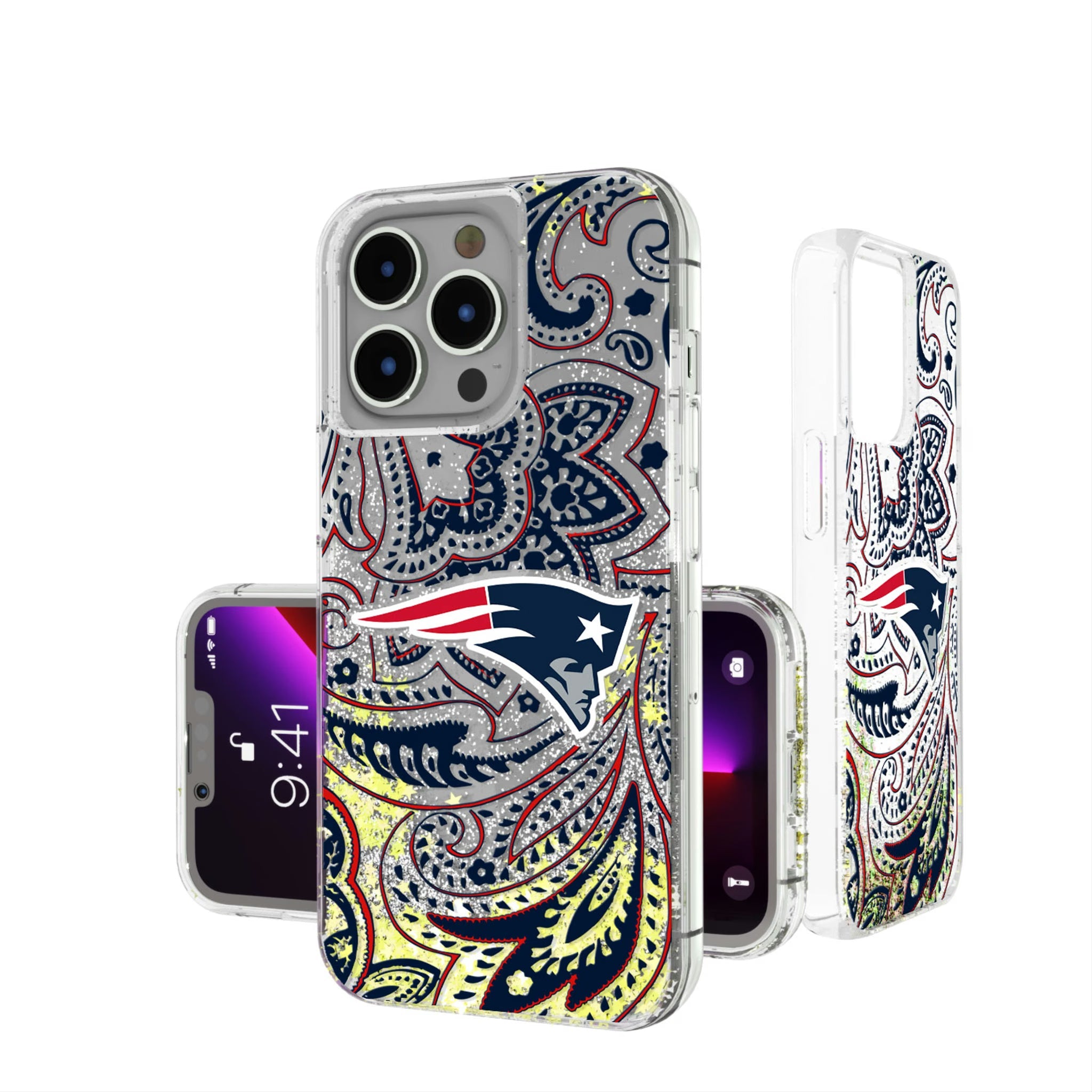 New England Patriots Paisley Glitter Phone Case 18