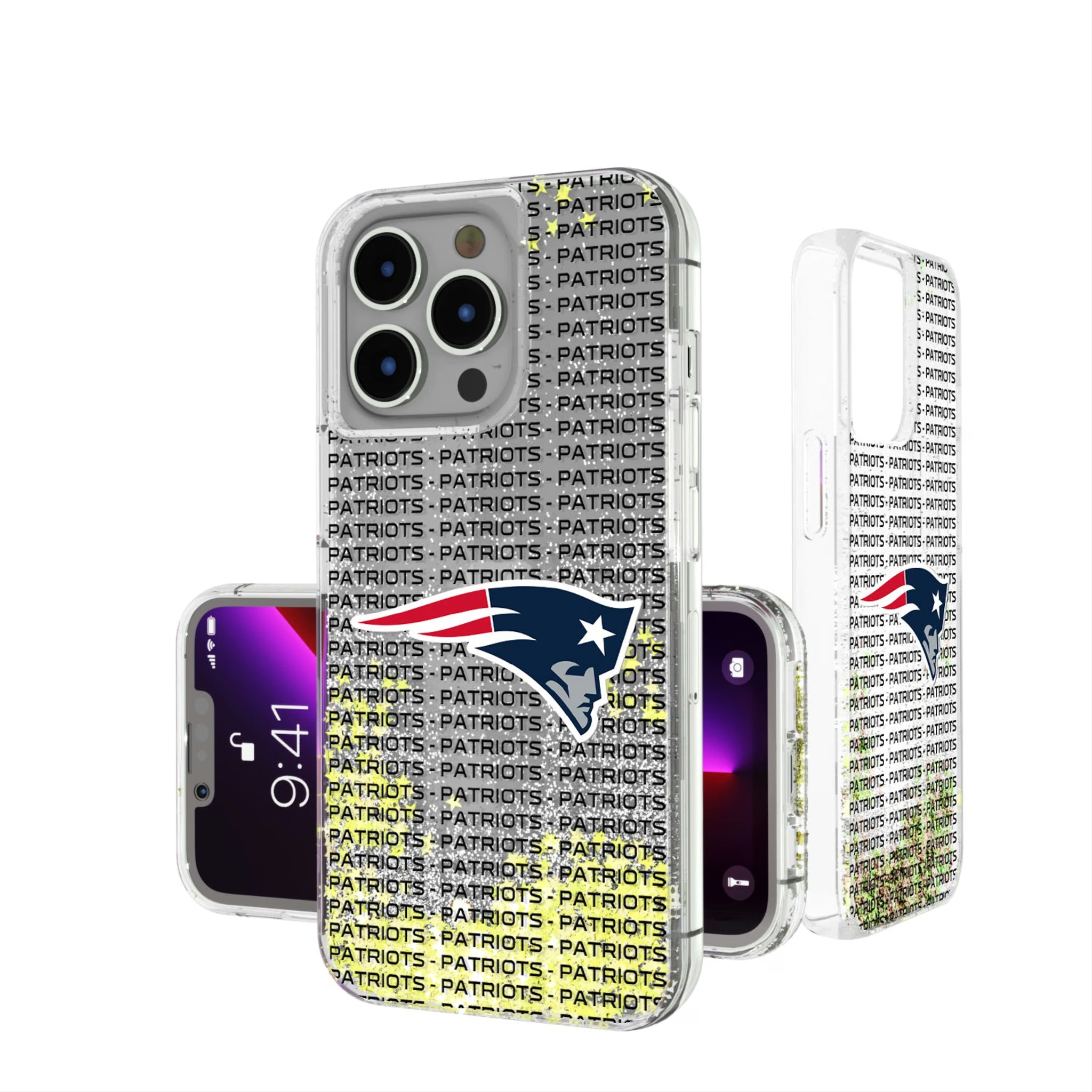 New England Patriots Text Backdrop Glitter Phone Case 7