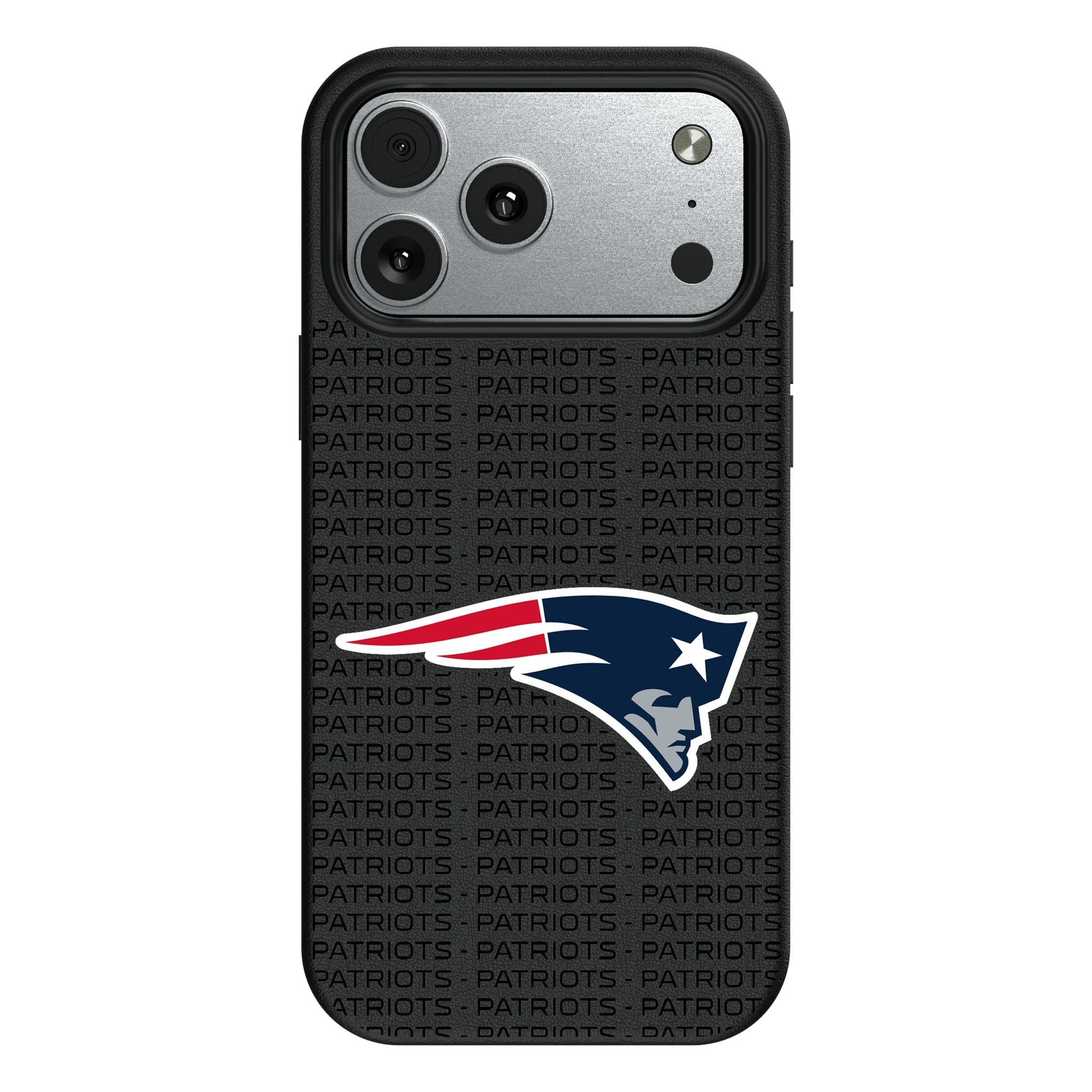 New England Patriots Text Backdrop MagSafe Compatible Phone Case for Apple iPhone 10