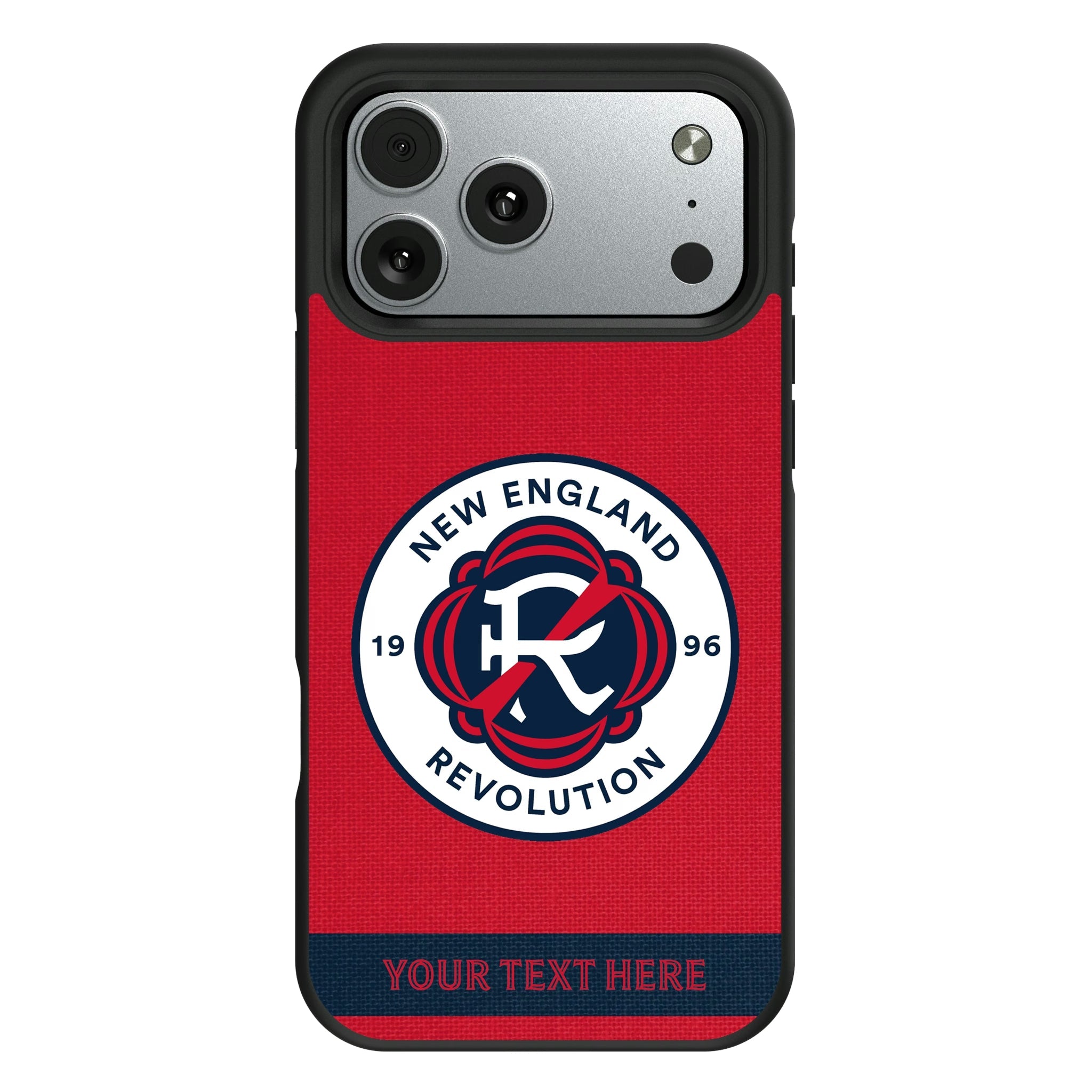 New England Revolution Personalized Stripe Bump Phone Case for Apple iPhone 12