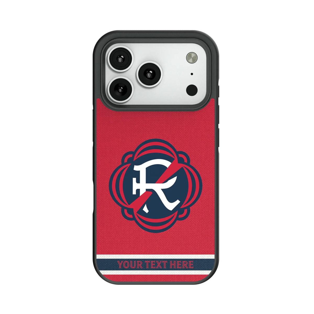 New England Revolution Personalized Stripe Bump Phone Case for Apple iPhone 14