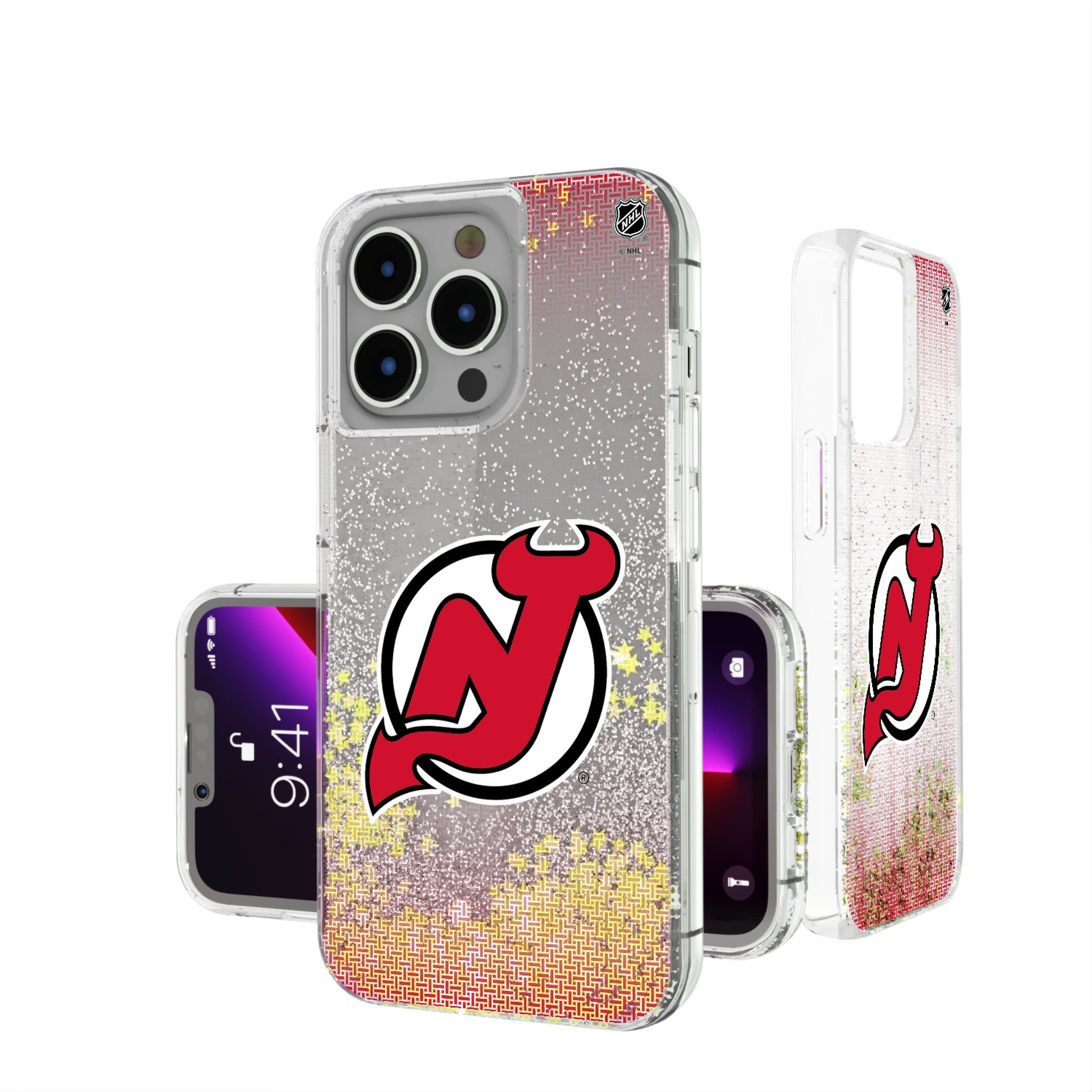 New Jersey Devils Linen Glitter Phone Case 9