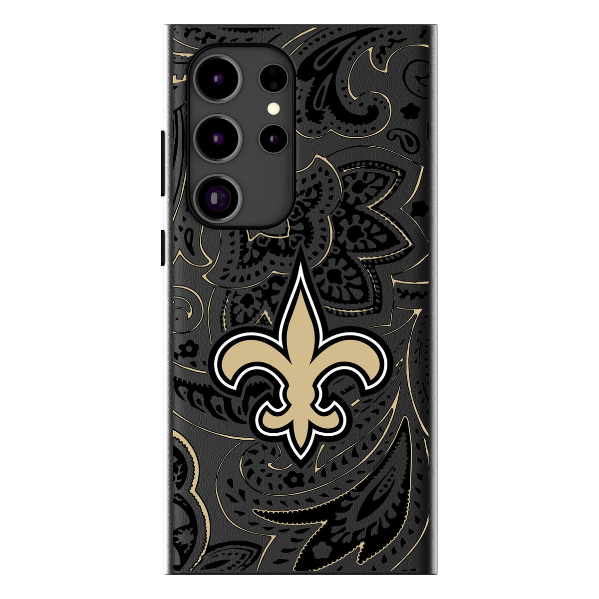 New Orleans Saints Paisley MagSafe Compatible Phone Case for Samsung Galaxy 12