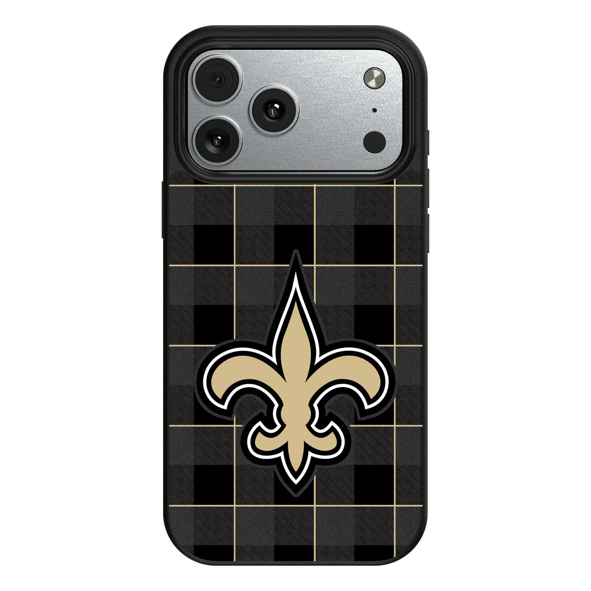 New Orleans Saints Plaid MagSafe Compatible Phone Case for Apple iPhone 10
