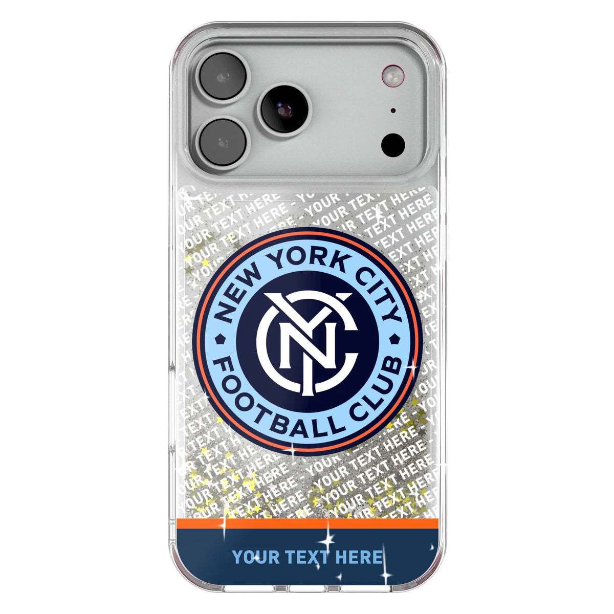 New York City FC Personalized EndZone Plus Glitter Phone Case for Apple iPhone 18
